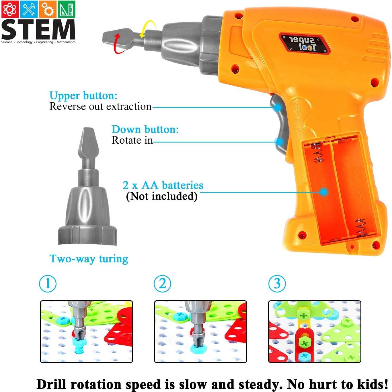 Juguete de Taladro Eléctrico HAPTIME 237 Piezas STEM 3-9 Años