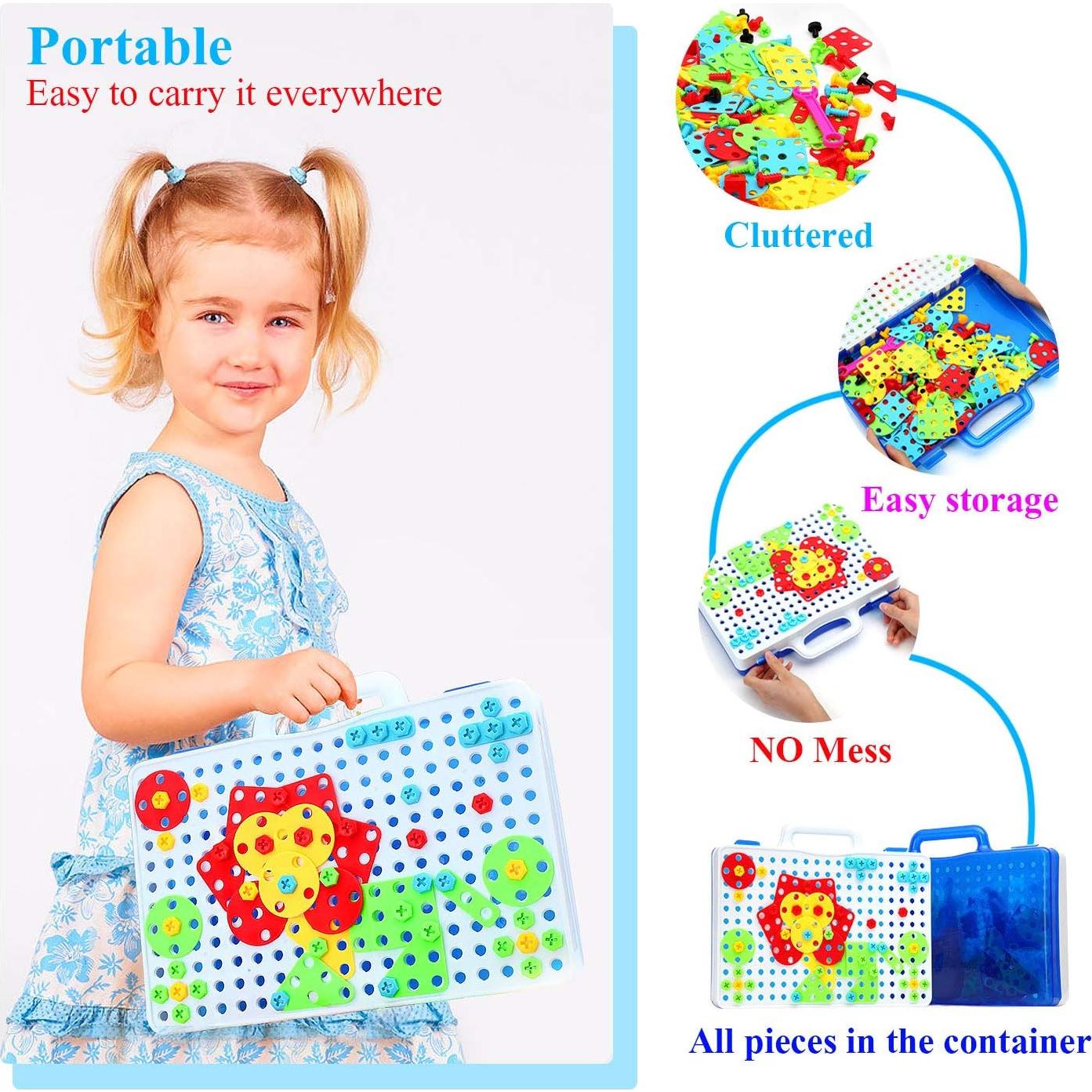 Juguete de Taladro Eléctrico HAPTIME 237 Piezas STEM 3-9 Años