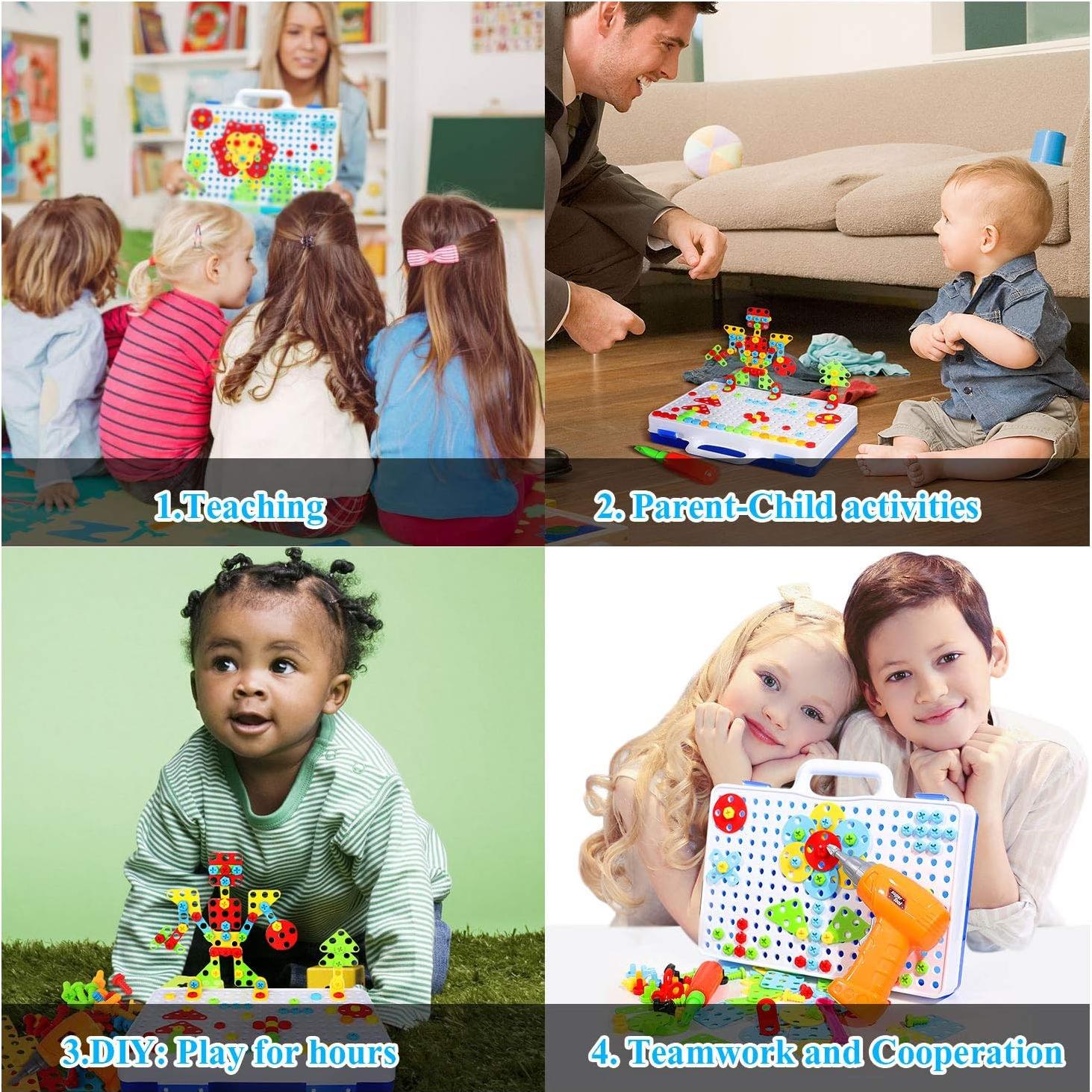 Juguete de Taladro Eléctrico HAPTIME 237 Piezas STEM 3-9 Años