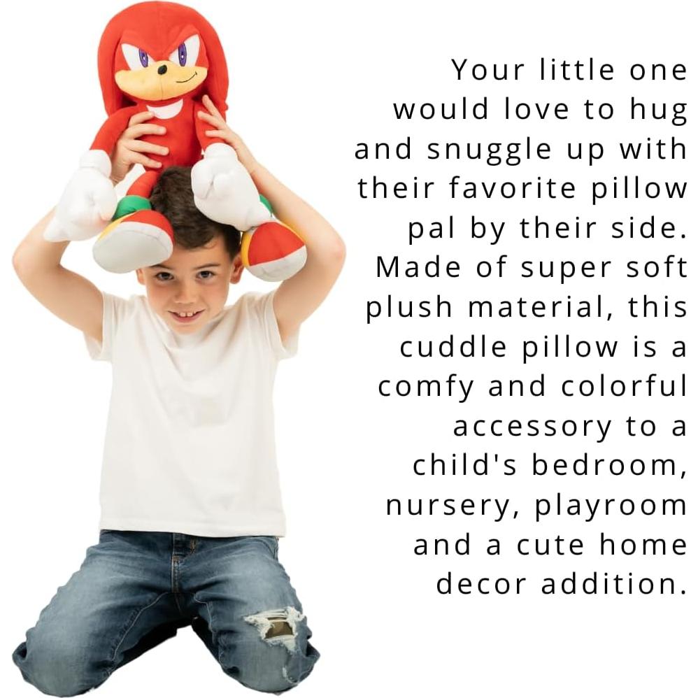 Franco Kids Bedding Super Soft Plush Sonic Anime Cuddle Pillow Buddy, One Size, Knuckles The Echidna