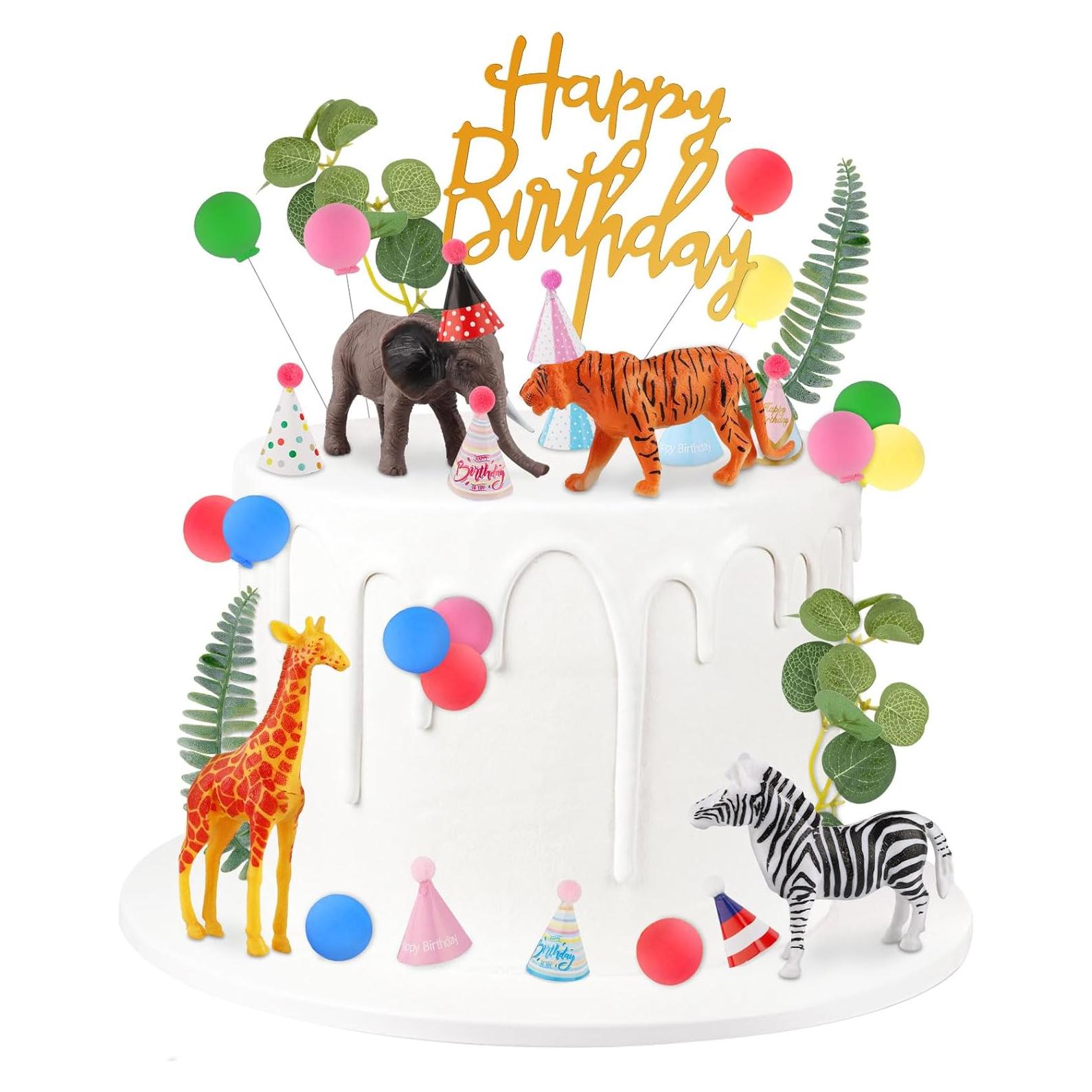 34 Piezas Adornos de Pastel Animales Selva Hxezoc Cumpleaños