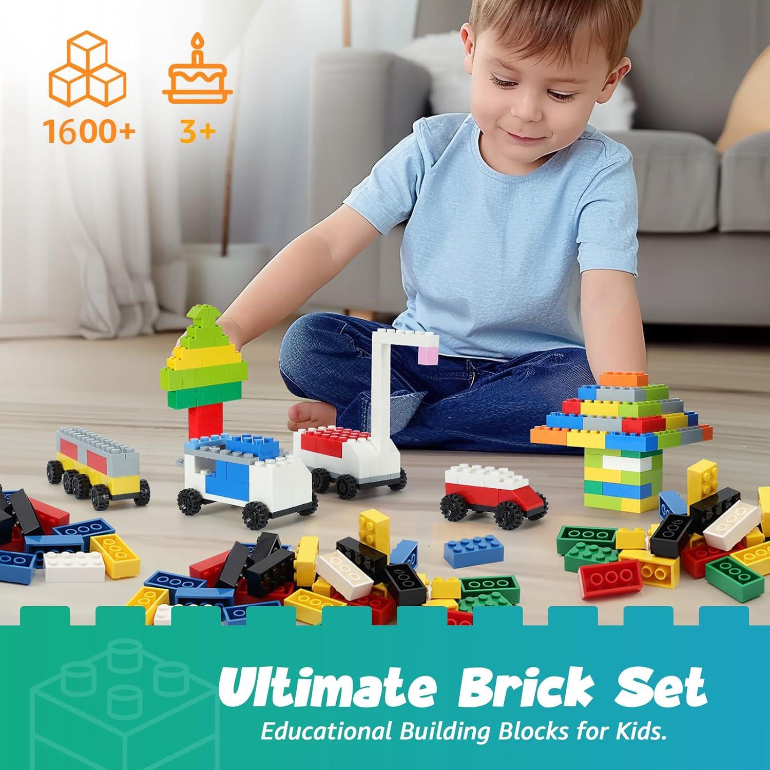 Set de Bloques de Construcción 1600 Piezas con Ruedas - Cumeysnon