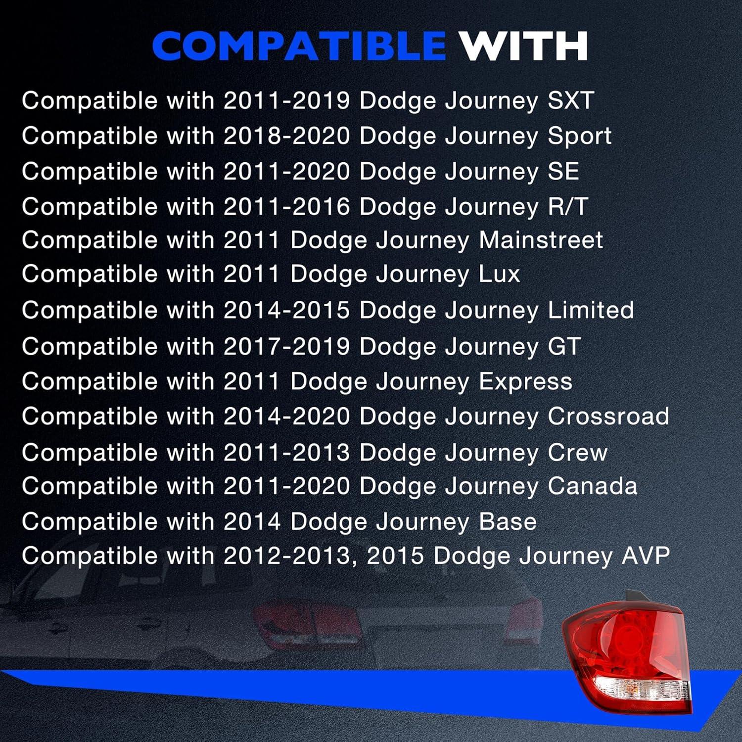 Luz de freno trasera LED Misakomo para Dodge Journey 2011-2020 LH