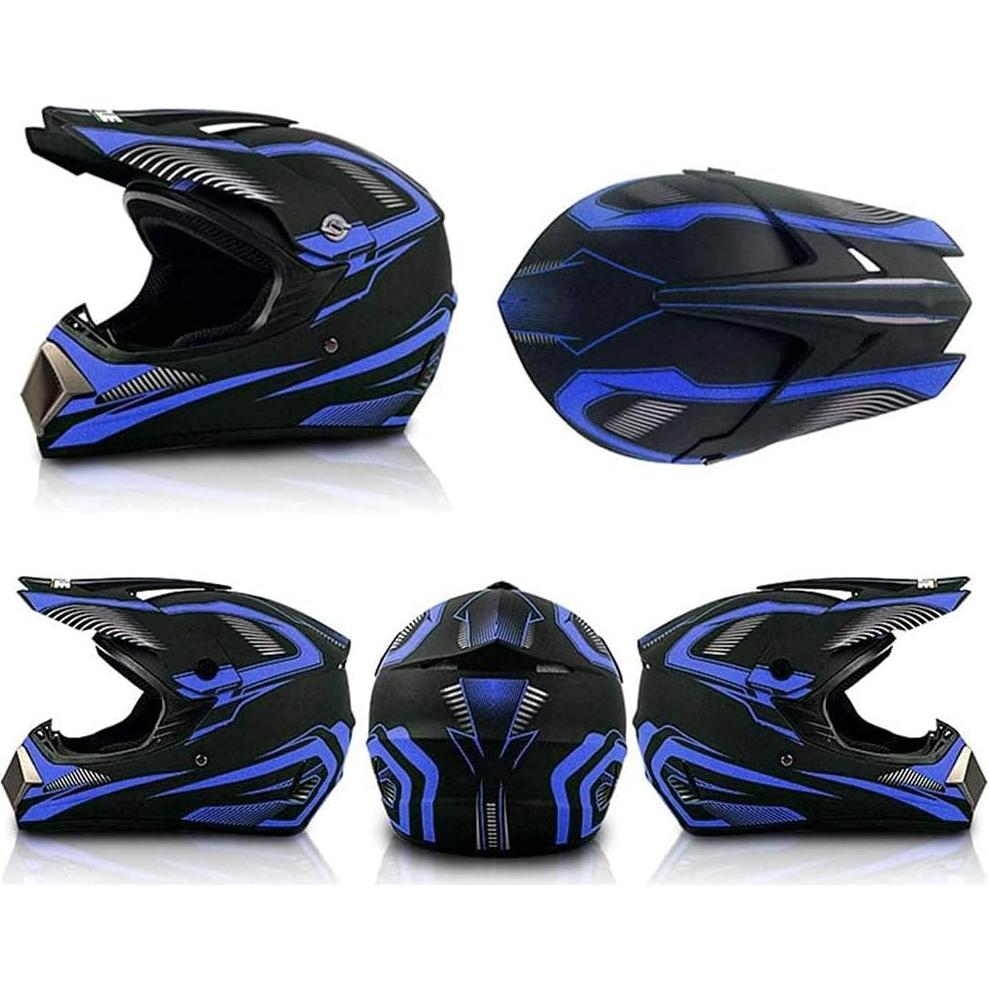 Casco de Motocross Kuaifly Youth Off-Road Azul S-M-L