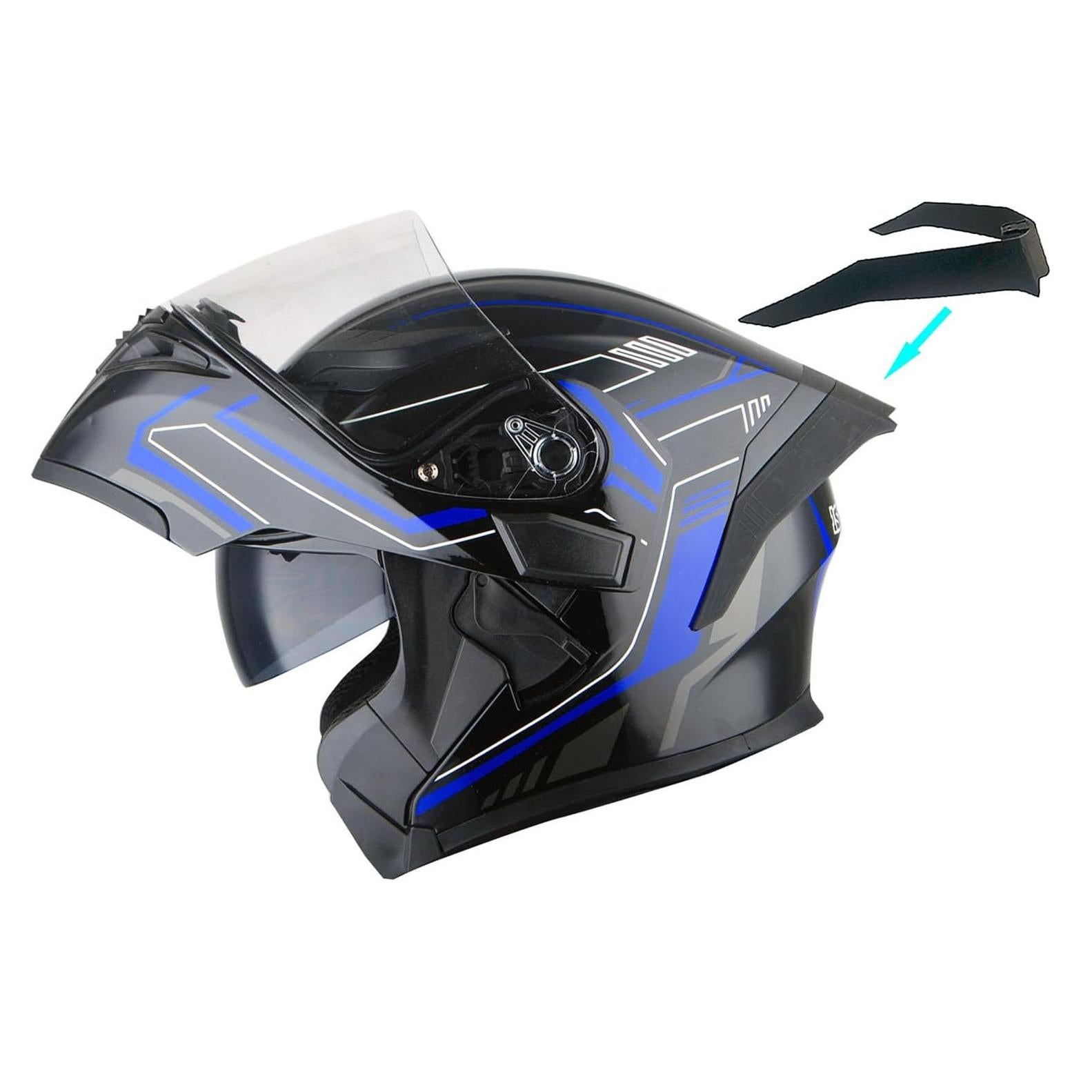 Casco Modular 1Storm HB89 Flecha Azul S 53-54 CM Doble Lente