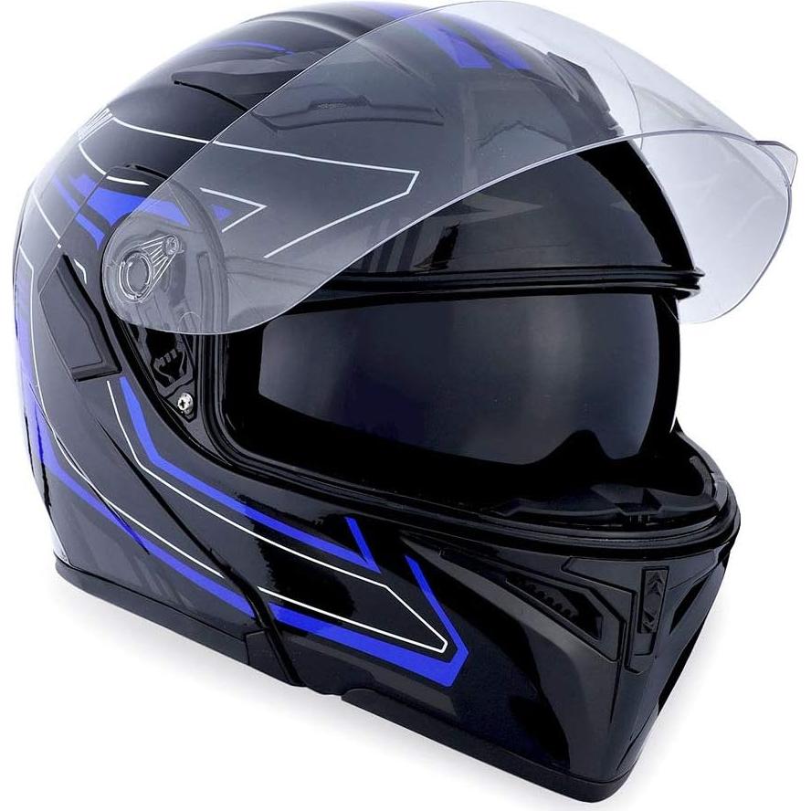 Casco Modular 1Storm HB89 Flecha Azul S 53-54 CM Doble Lente
