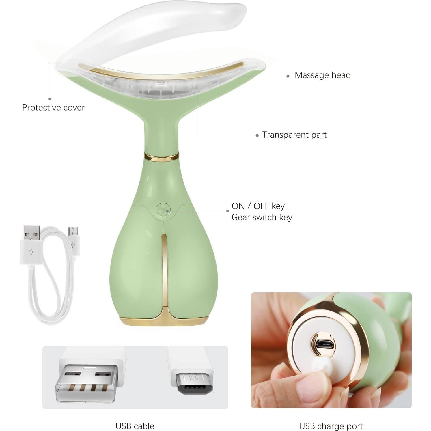 Ms.W Red Light Facial Massager, Skin Care Tools for Face and Neck Beauty Device, Electric Facial Massage Tool with Heating and 3 Massage Modes