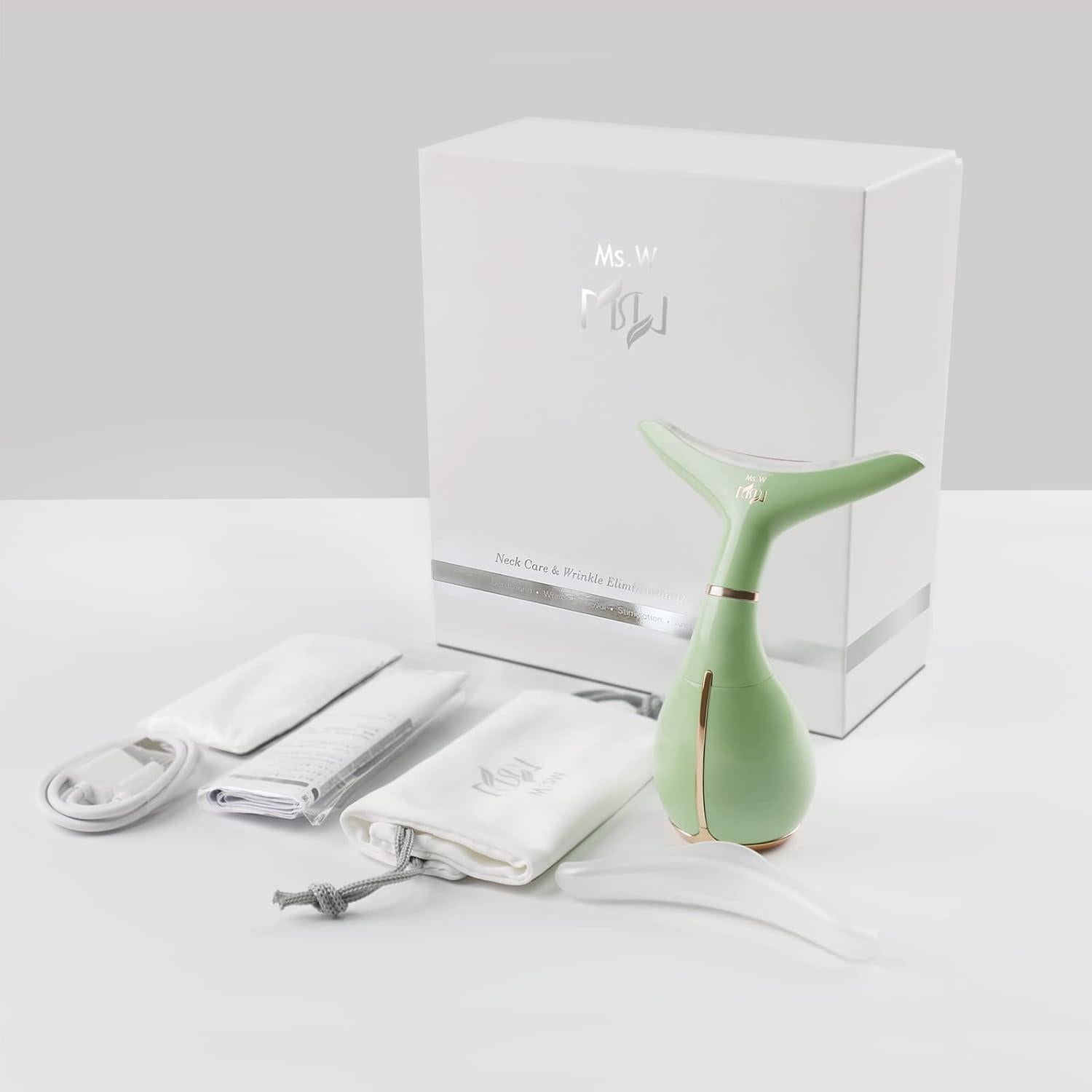 Ms.W Red Light Facial Massager, Skin Care Tools for Face and Neck Beauty Device, Electric Facial Massage Tool with Heating and 3 Massage Modes