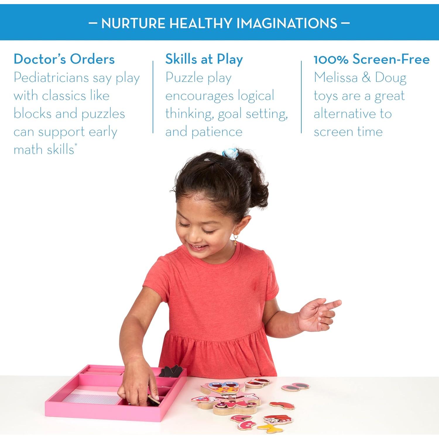 Melissa & Doug Disney Minnie Mouse Magnetic Dress-Up Wooden Doll Pretend Play Set (35+ pcs)