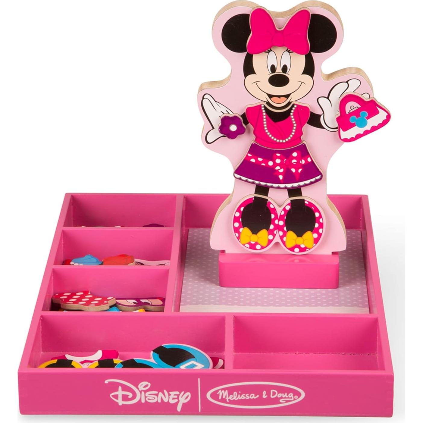 Melissa & Doug Disney Minnie Mouse Magnetic Dress-Up Wooden Doll Pretend Play Set (35+ pcs)