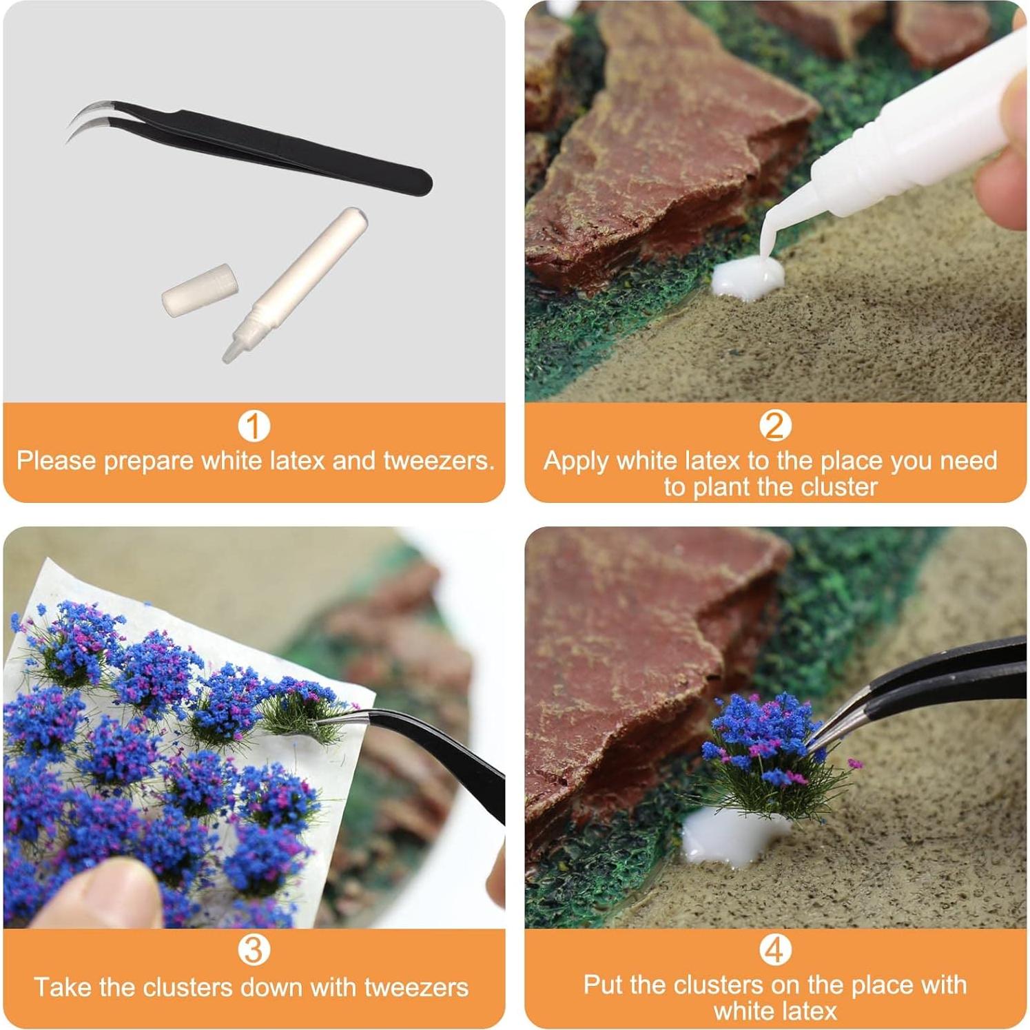 Arbustos Miniatura Flores Tuft Evemodel para Escenografía