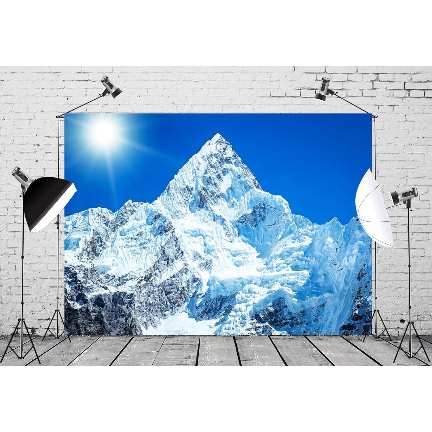 Telón de Fondo BELECO 1.5x0.9m Nieve Montañas Everest