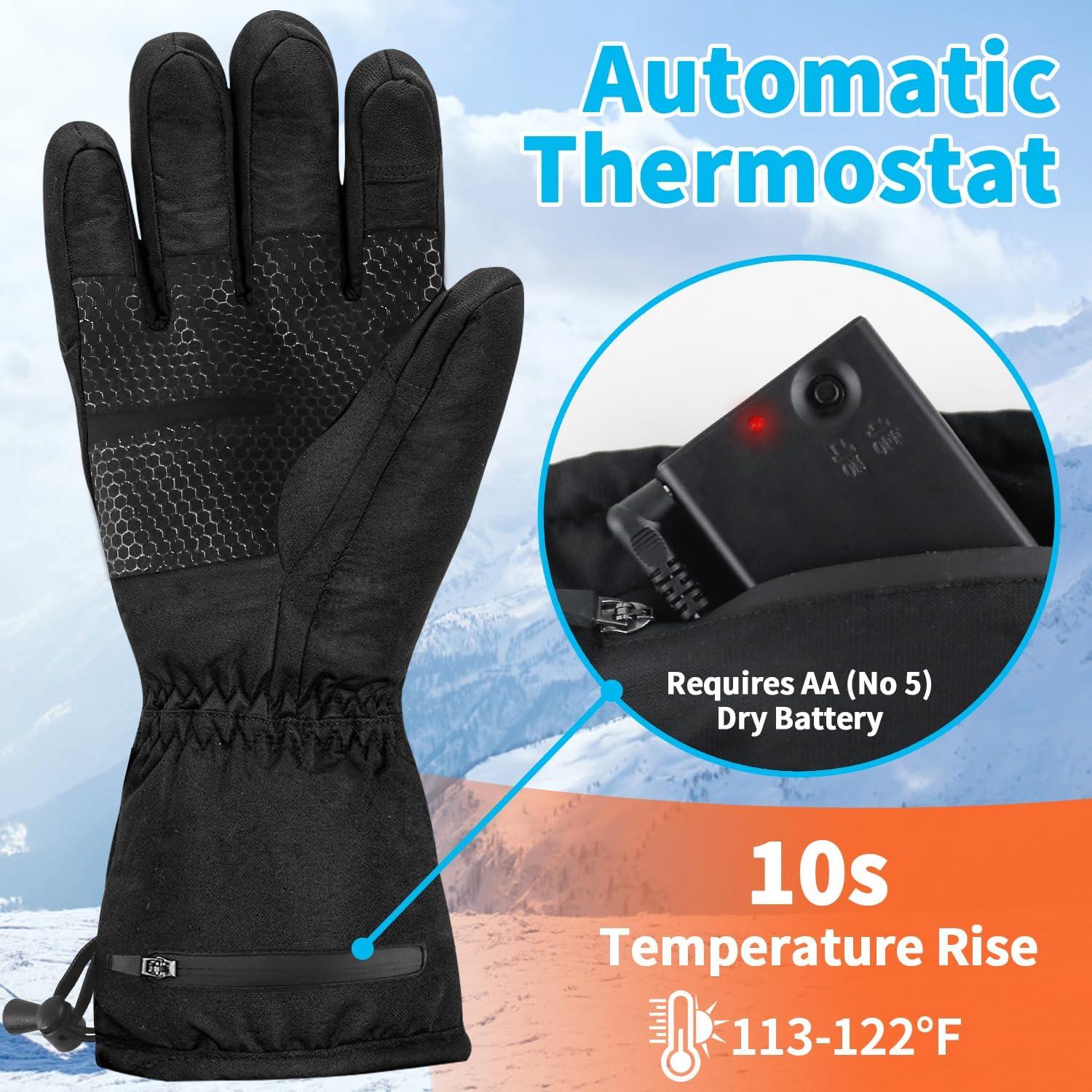 Guantes Calentados BESWORLDS HG552BL Impermeables Táctiles