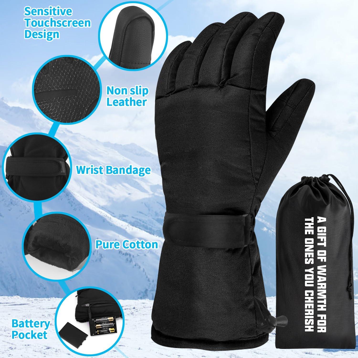 Guantes Calentados BESWORLDS HG552BL Impermeables Táctiles