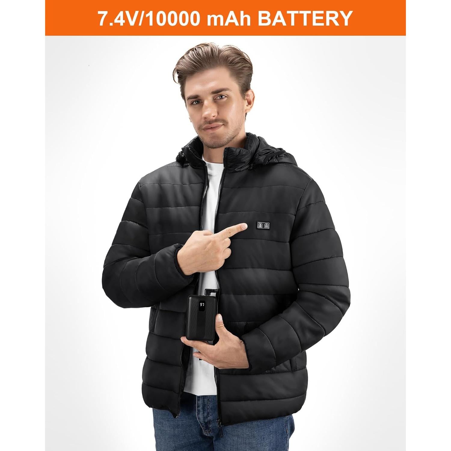 Chaqueta Calentada Unisex Myipyi RTPB-015P Negra 13 Zonas