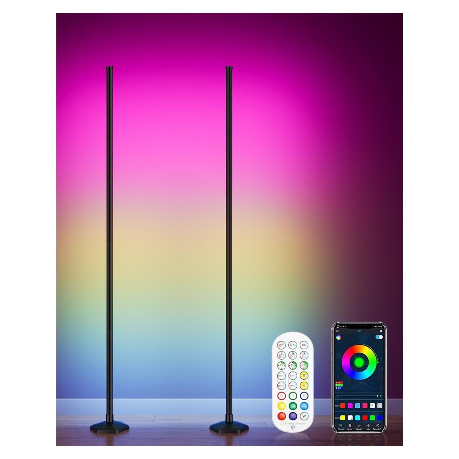 Lámpara de Pie LED RGB YIKBIK 165 cm Control Remoto APP