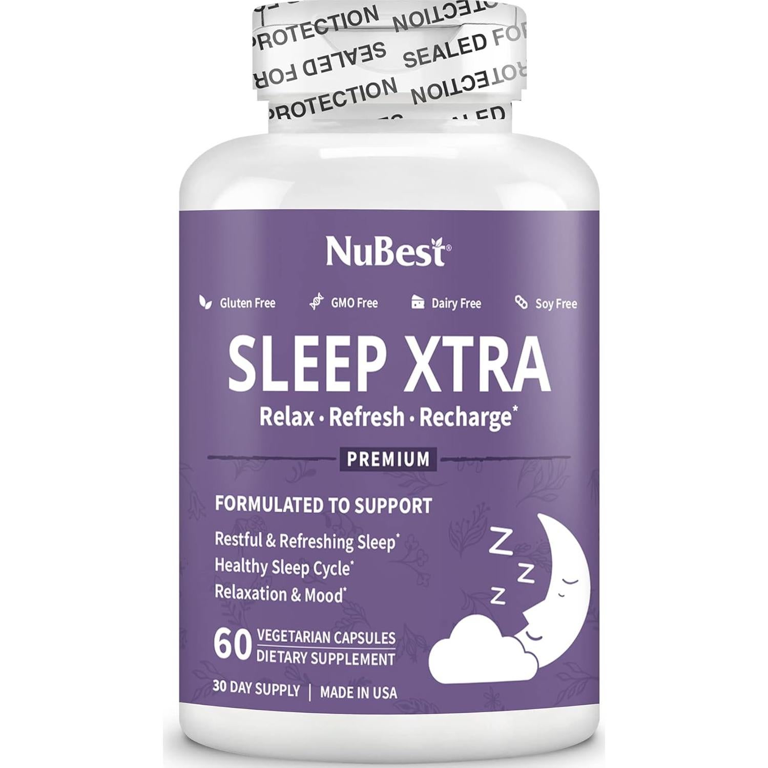 Suplemento para Sueño NuBest Sleep Xtra - 60 Cápsulas Veganas
