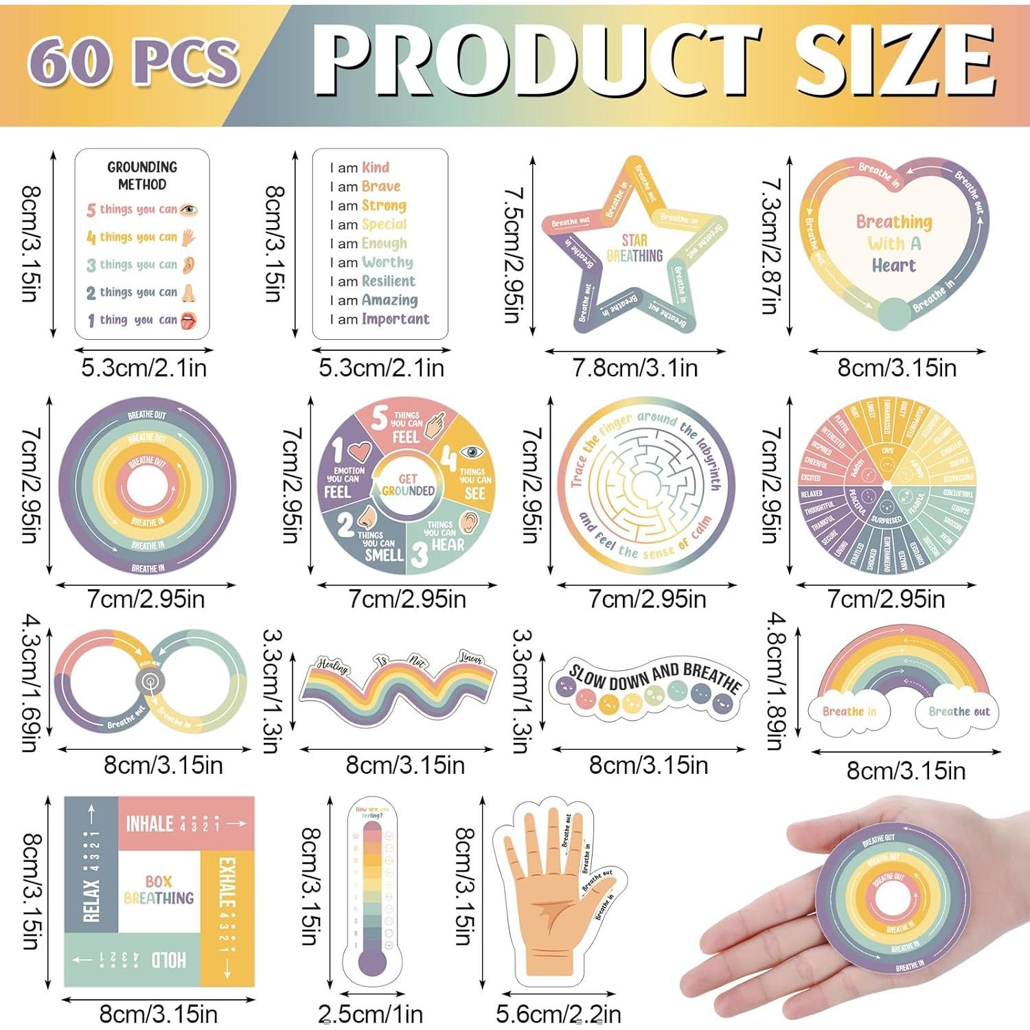 Stickers Sensoriales de Ansiedad Tenceur 60 Pcs Color Boho