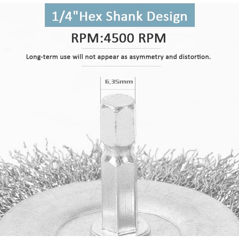 Juego de 3 Cepillos de Alambre BeQell 100mm para Taladro