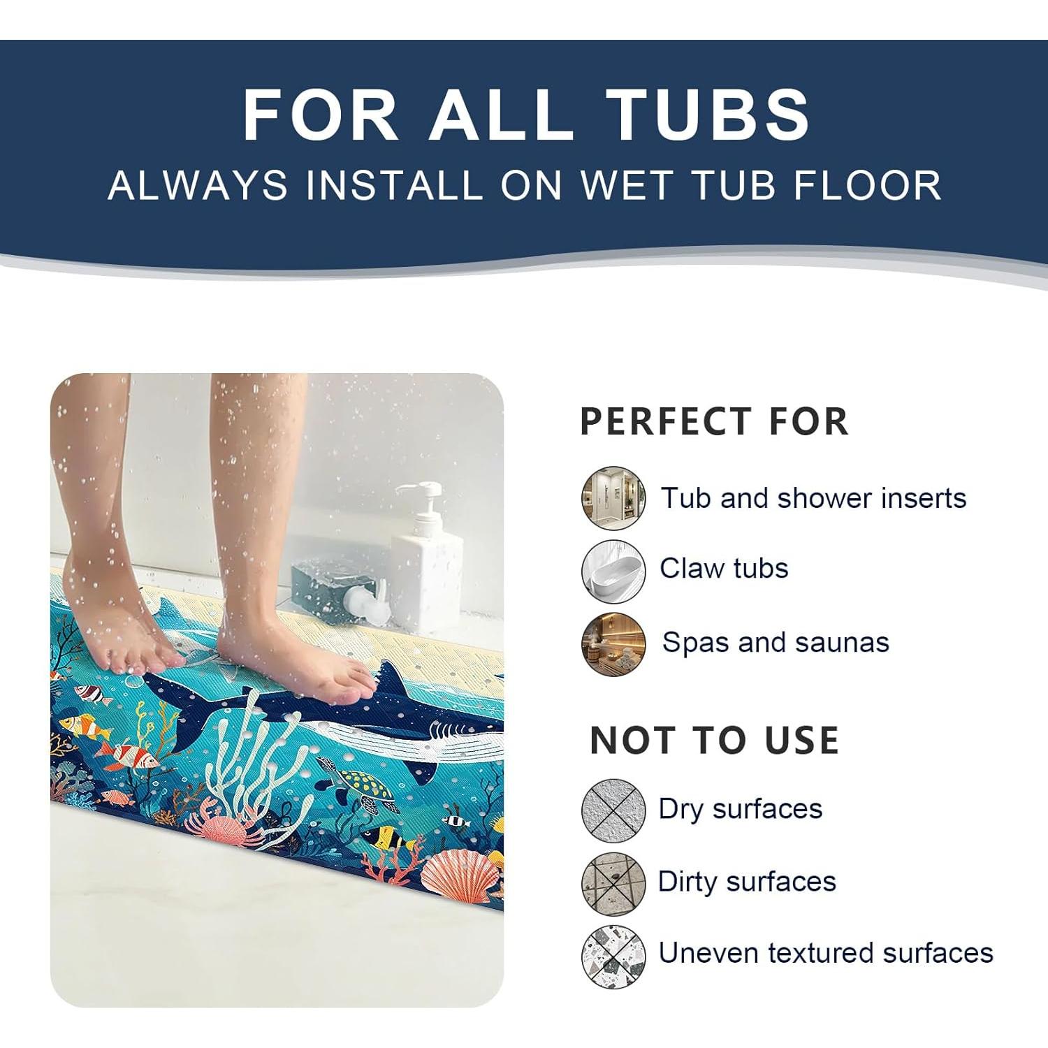 Alfombrilla de Baño Antideslizante XIYUNTE 101.6x40.6cm Ballena