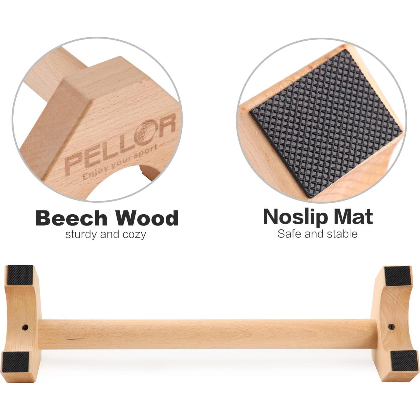 Soportes para Flexiones PELLOR de Madera 50cm Antideslizantes