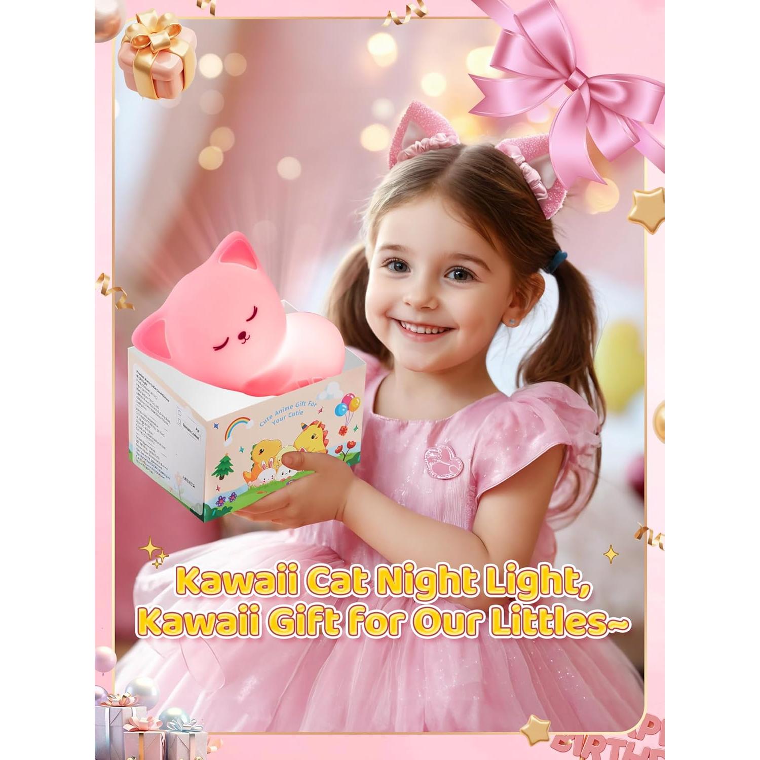 Luz Nocturna de Gato Mubarek - Regalo para Niñas Adolescentes