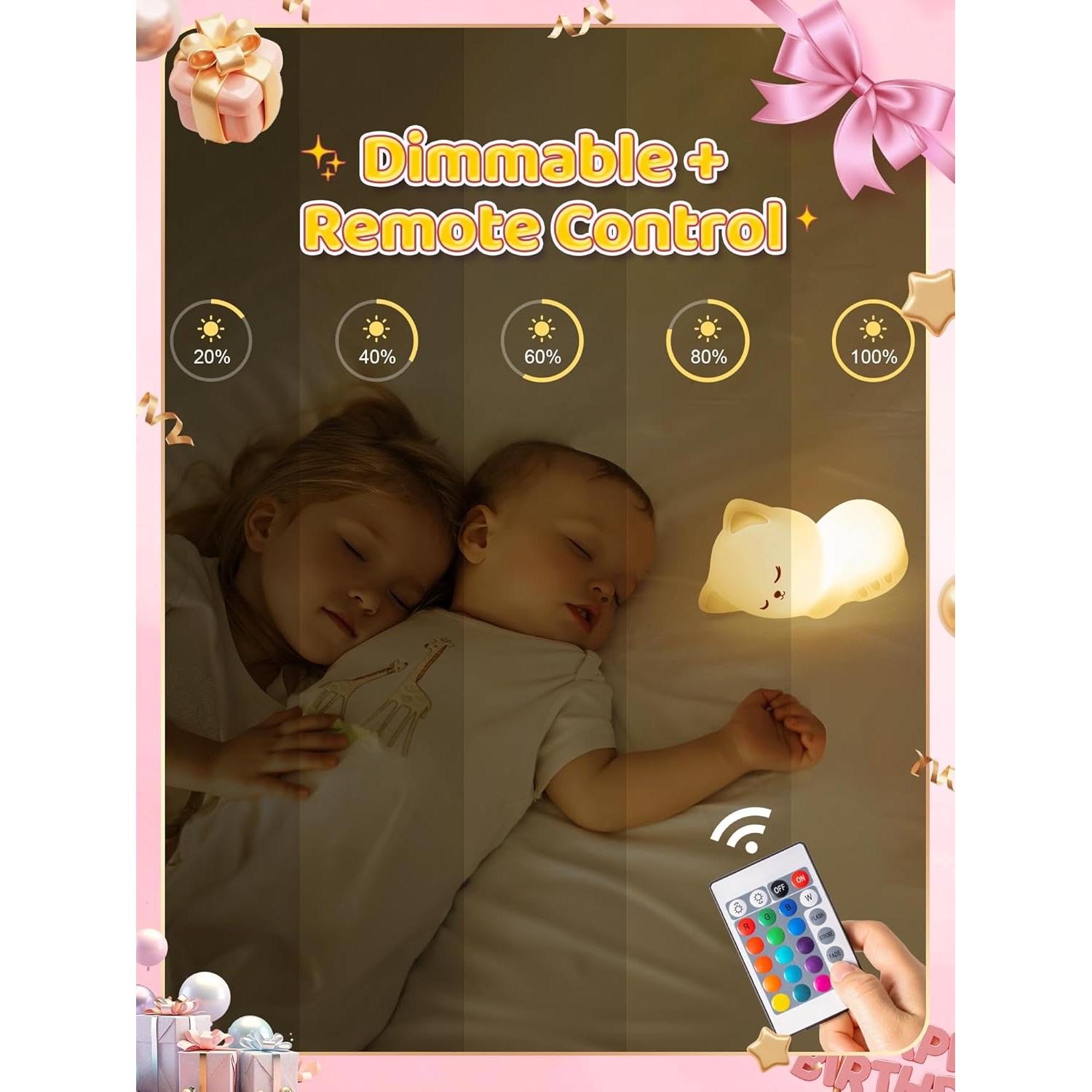 Luz Nocturna de Gato Mubarek - Regalo para Niñas Adolescentes