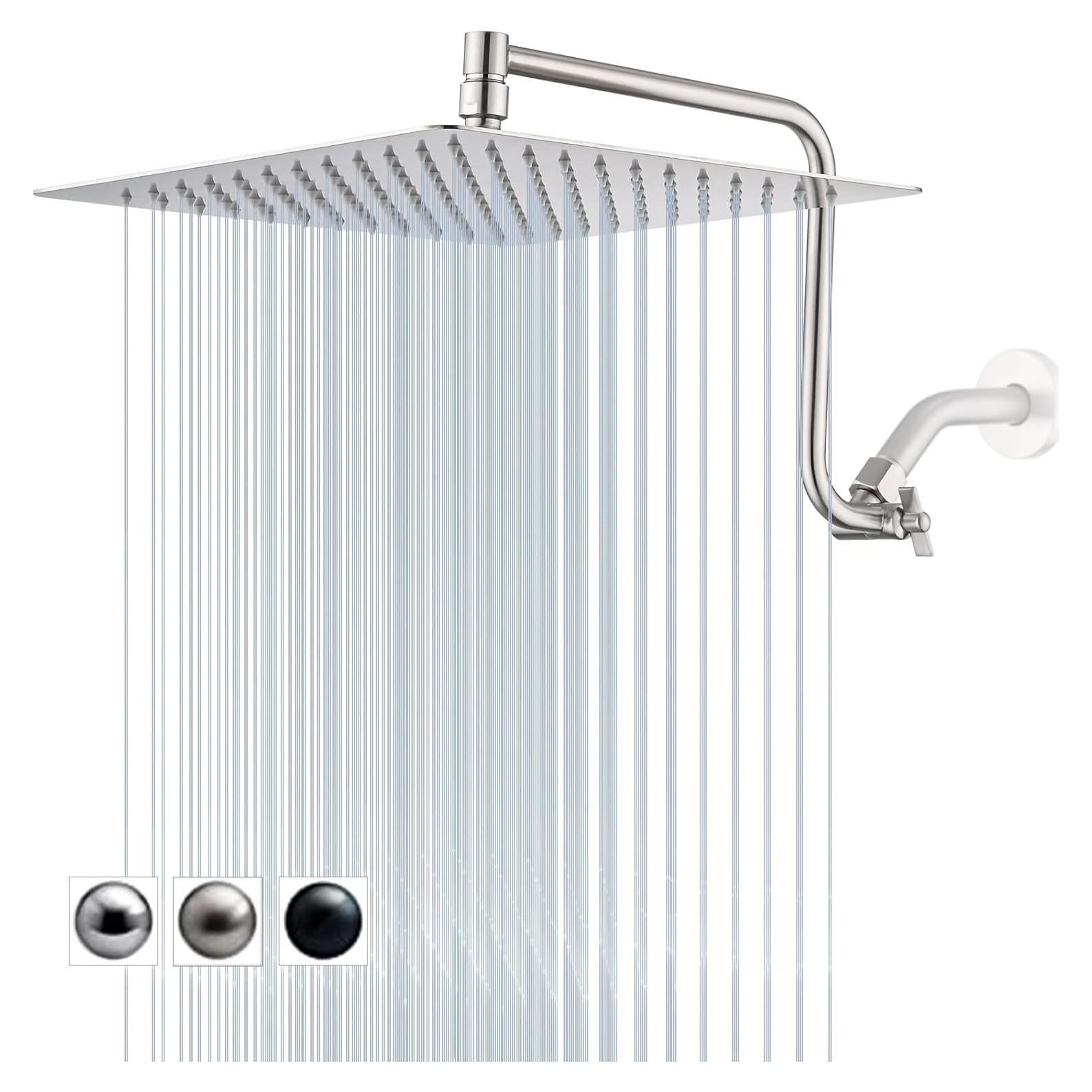 Cabezal de Ducha de Lluvia PDPBath 30 cm Acero Inoxidable Niquelado