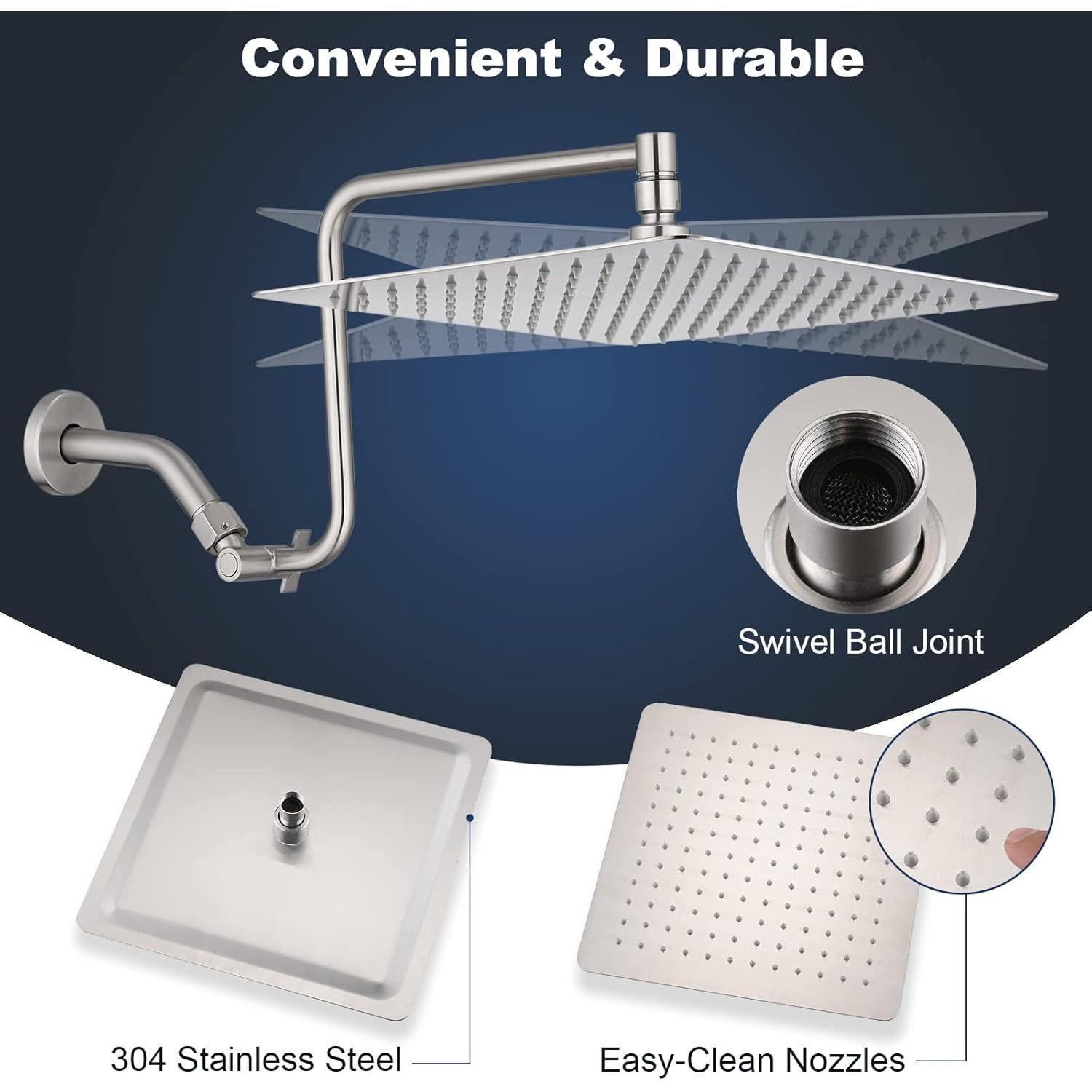 Cabezal de Ducha de Lluvia PDPBath 30 cm Acero Inoxidable Niquelado