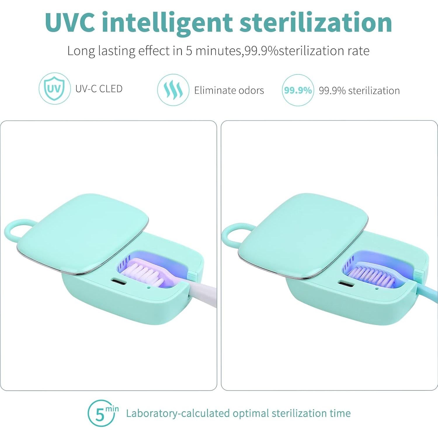 Soporte para Cepillo de Dientes VAPTEC G-2 Verde con Luz UV
