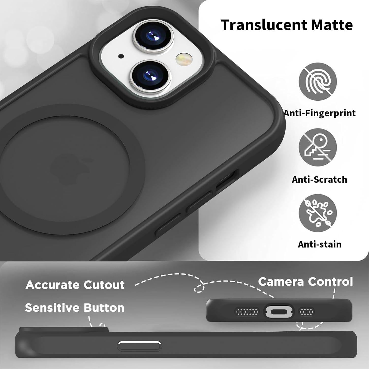 Funda Protectora SouLips para iPhone 13/14 Magnética Negra