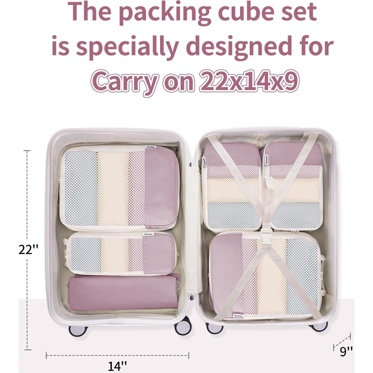 Set de 6 Cubos de Compresión Narwey para Empacar Viajes