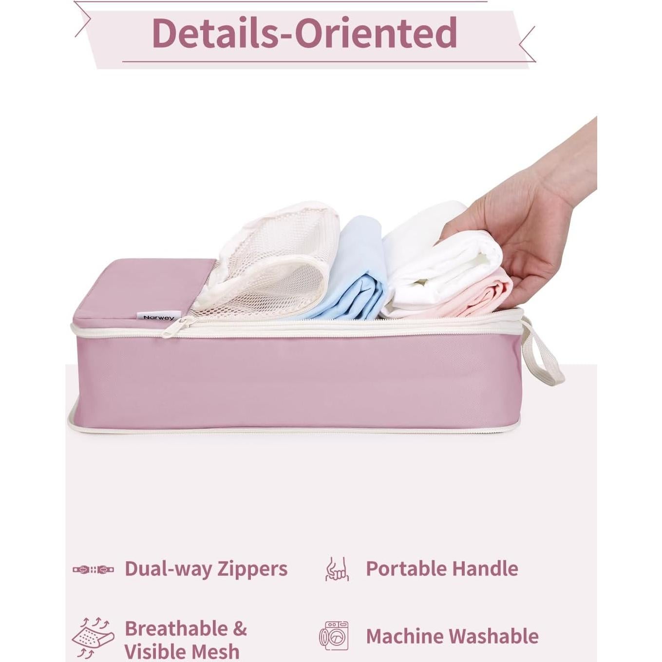 Set de 6 Cubos de Compresión Narwey para Empacar Viajes