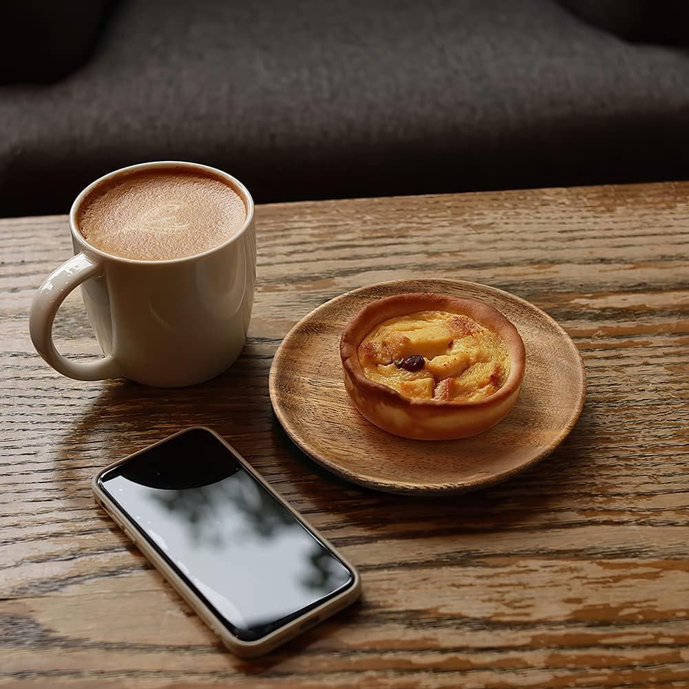 Juego de 4 Platos de Madera IQCWOOD 15.24 cm Redondos