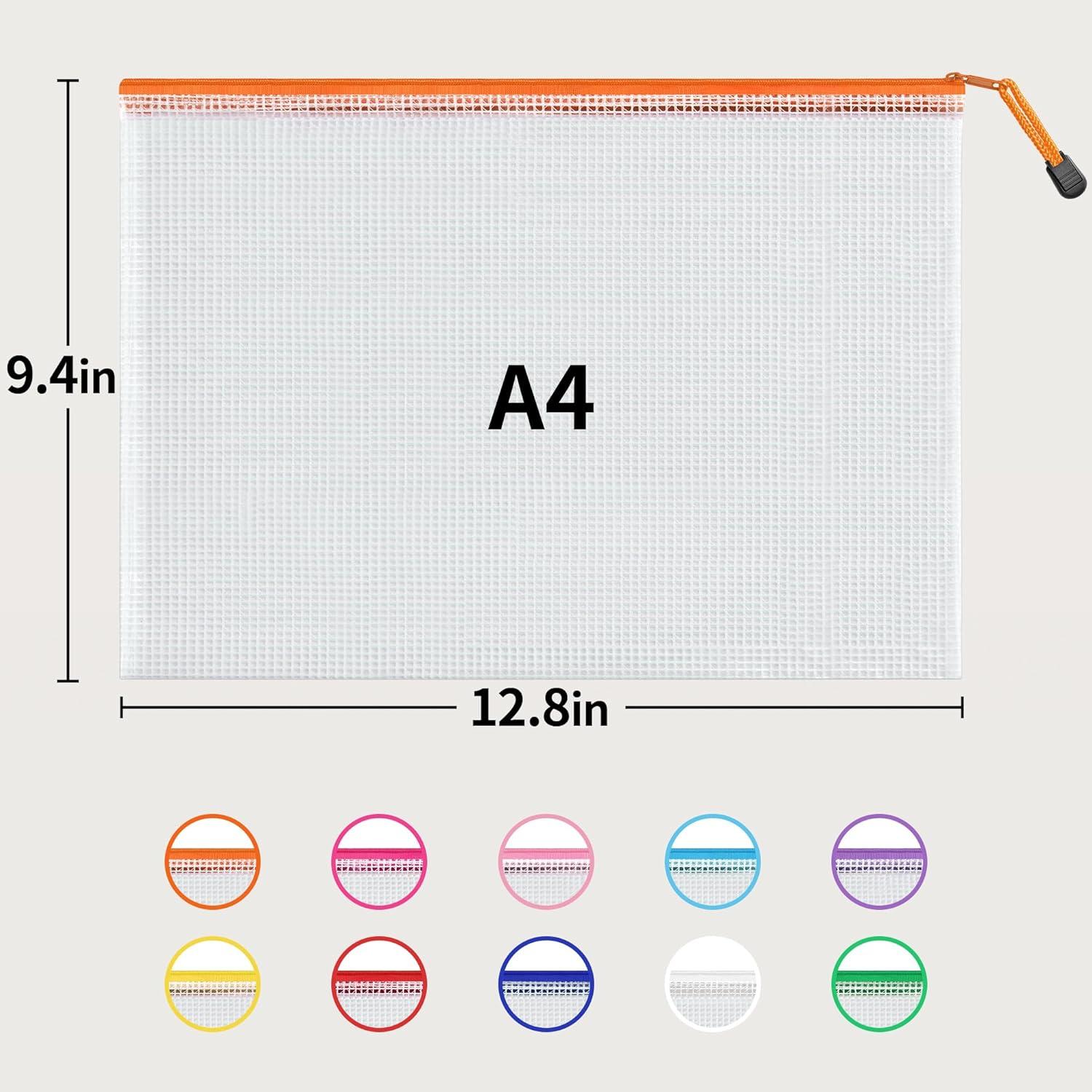 Bolsas de Malla con Cierre JARLINK A4 24 Pcs Multicolor