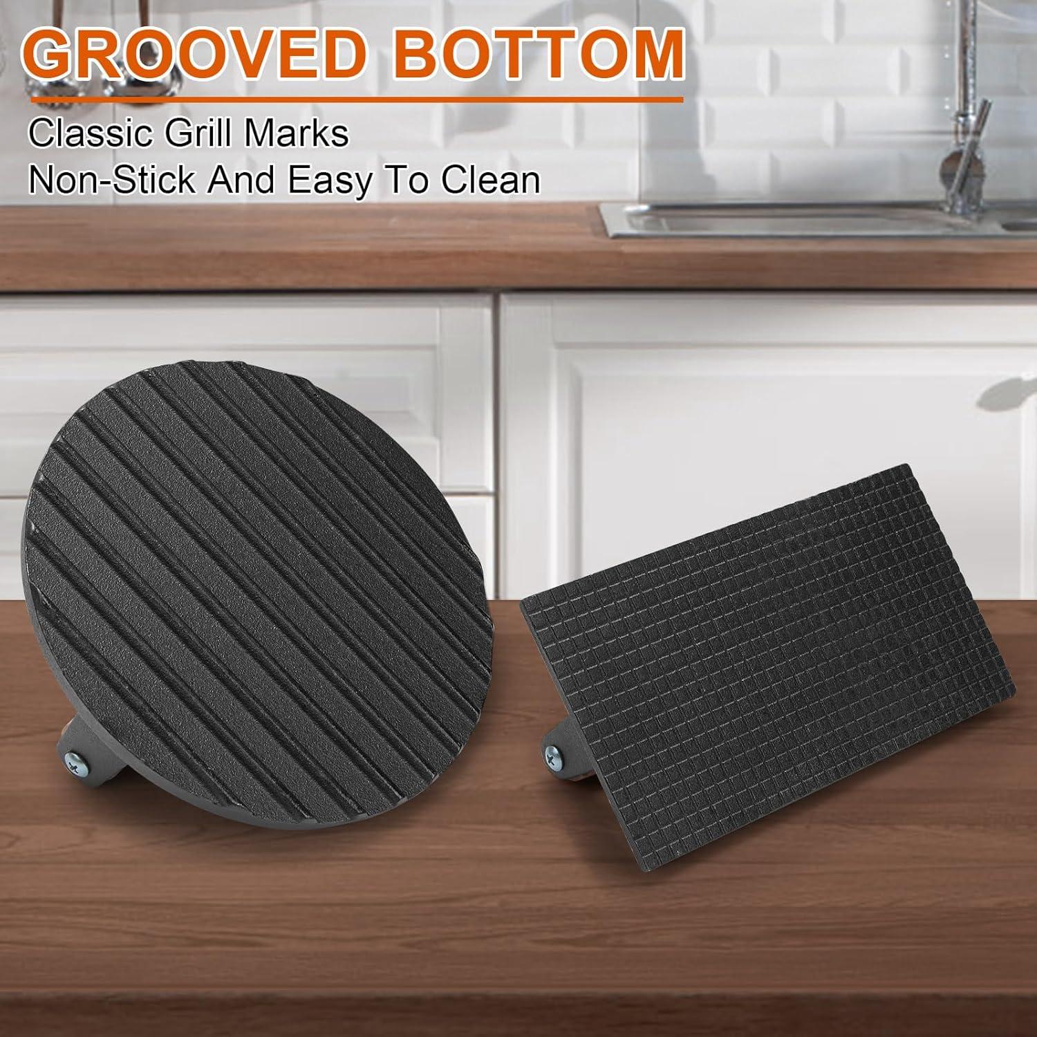 Prensa de Hamburguesas de Hierro Fundido AIKKIL 18.5 cm Redonda