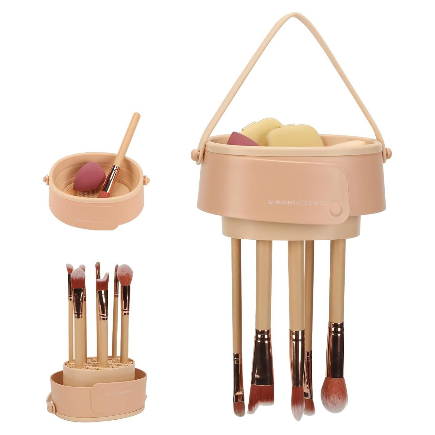 Alfombrilla Limpiadora de Brochas GOLIKEE 3 en 1 Silicona Khaki