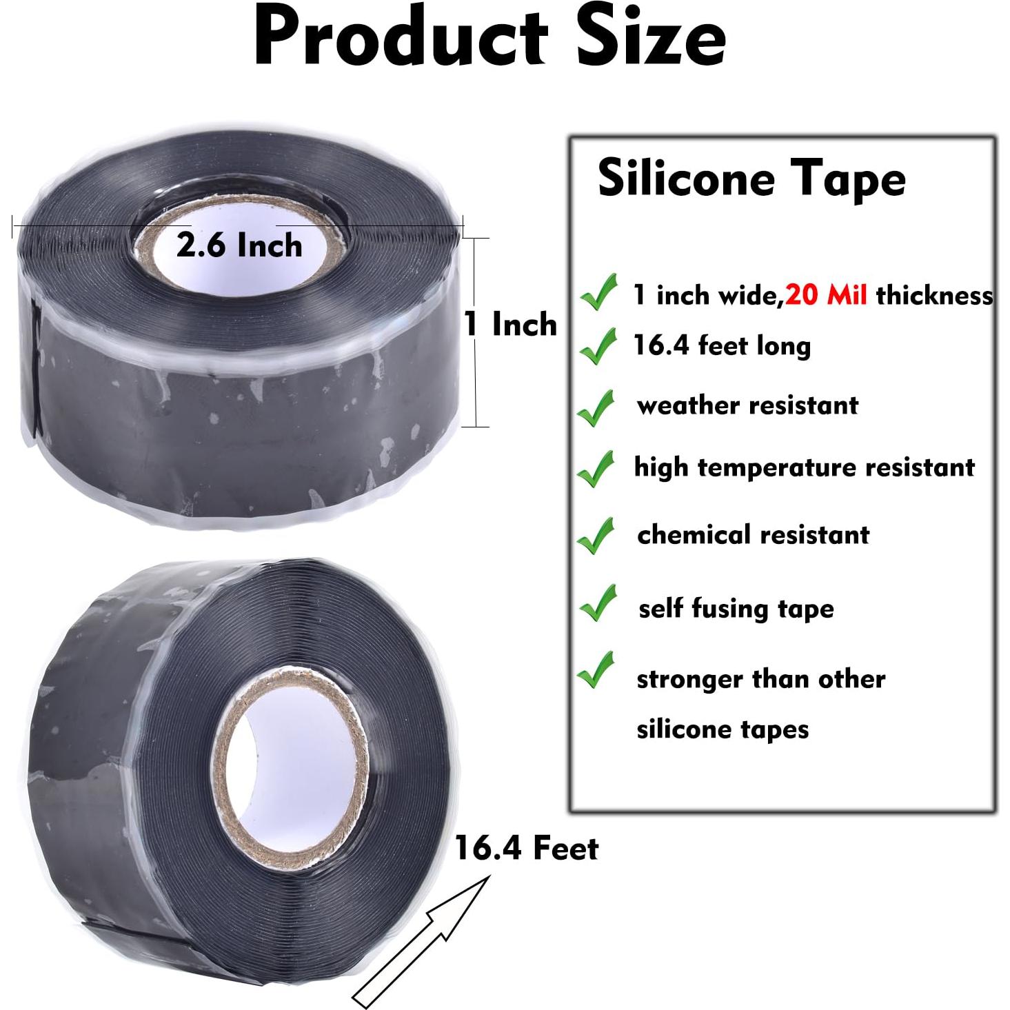 Cinta de Silicona Autoadhesiva APORNI 2.54 cm x 5 m Impermeable