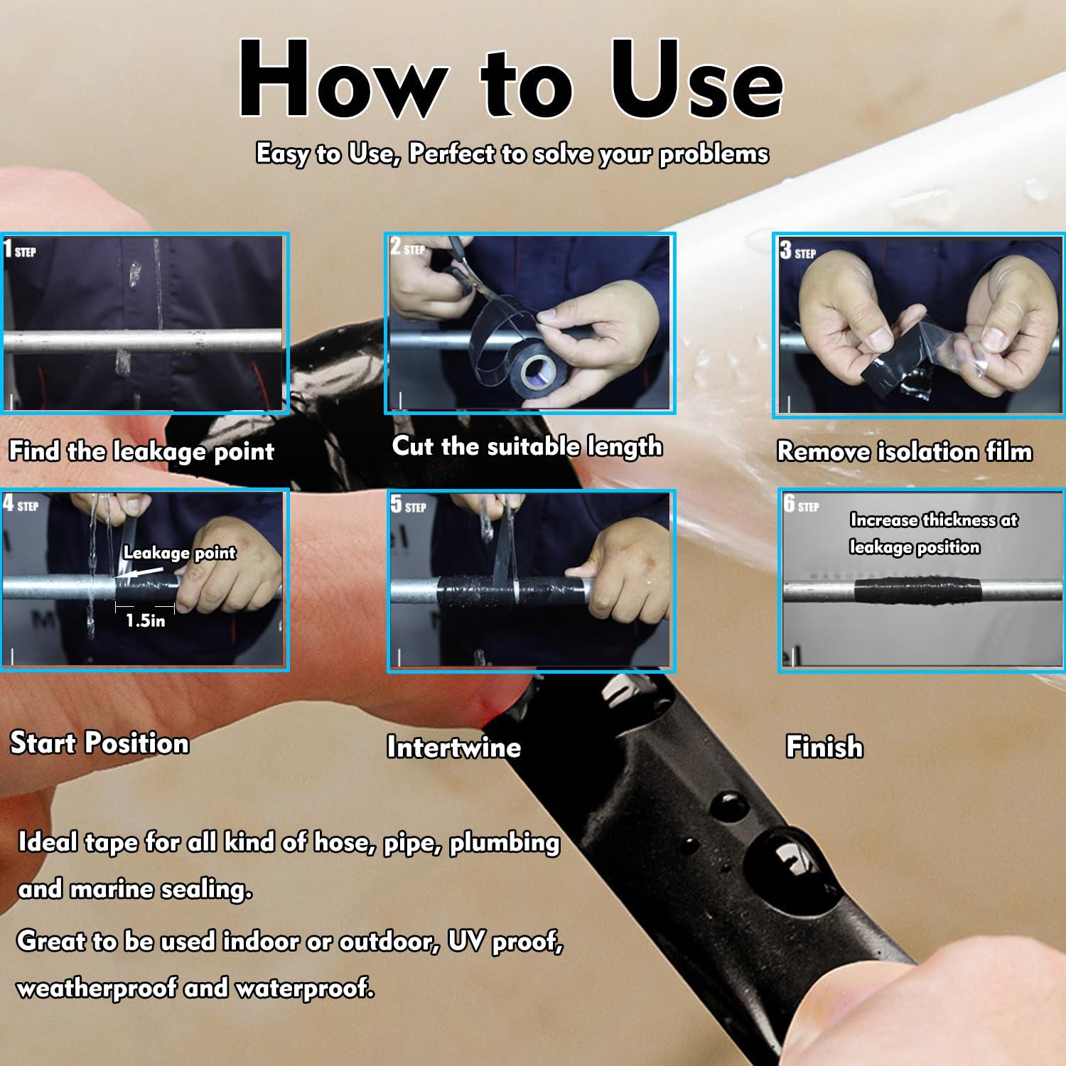 Cinta de Silicona Autoadhesiva APORNI 2.54 cm x 5 m Impermeable