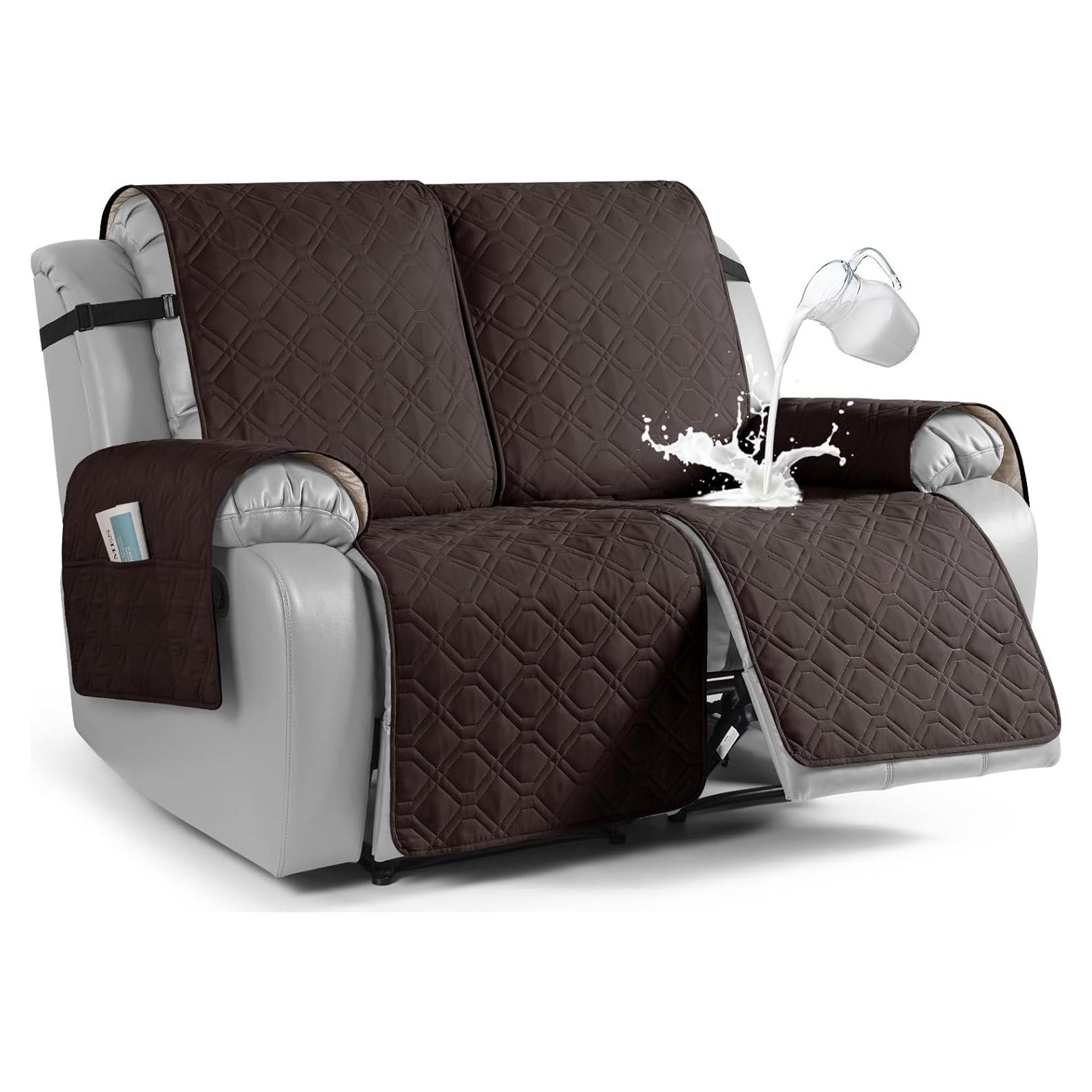 Funda Impermeable para Sofá Recliner VANSOFY 2 Plazas Chocolate