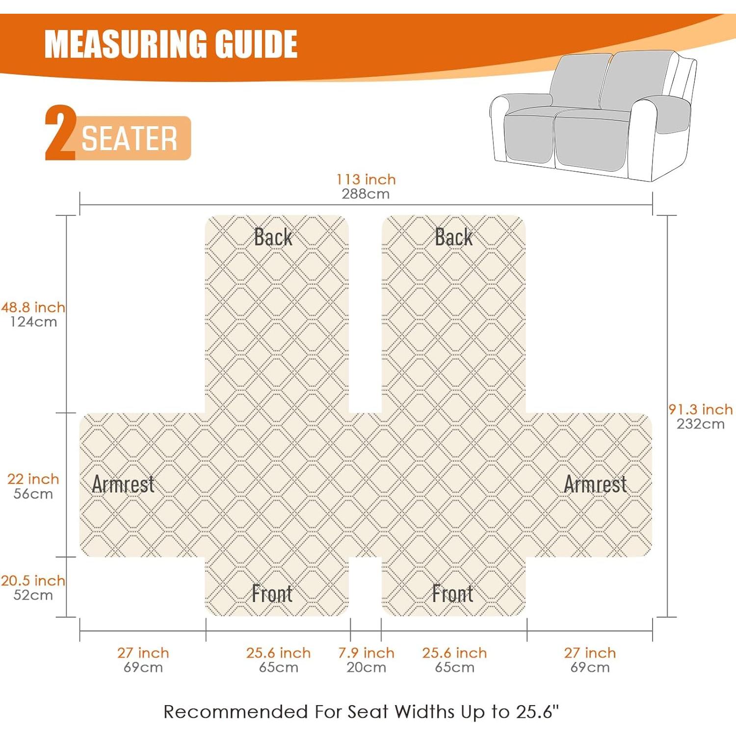 Funda Impermeable para Sofá Recliner VANSOFY 2 Plazas Chocolate