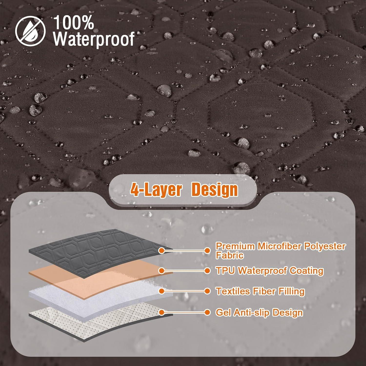 Funda Impermeable para Sofá Recliner VANSOFY 2 Plazas Chocolate