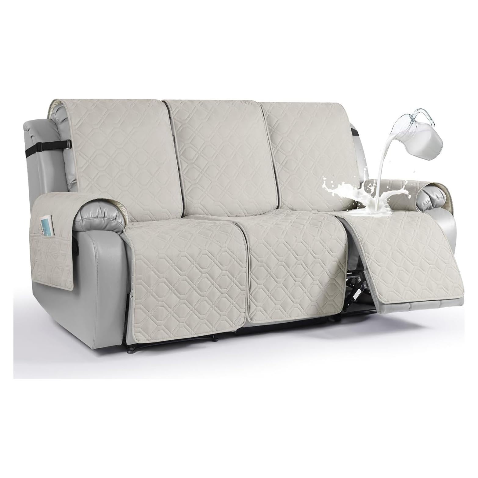 Funda Impermeable para Sofá Recliner VANSOFY 3 Plazas Beige