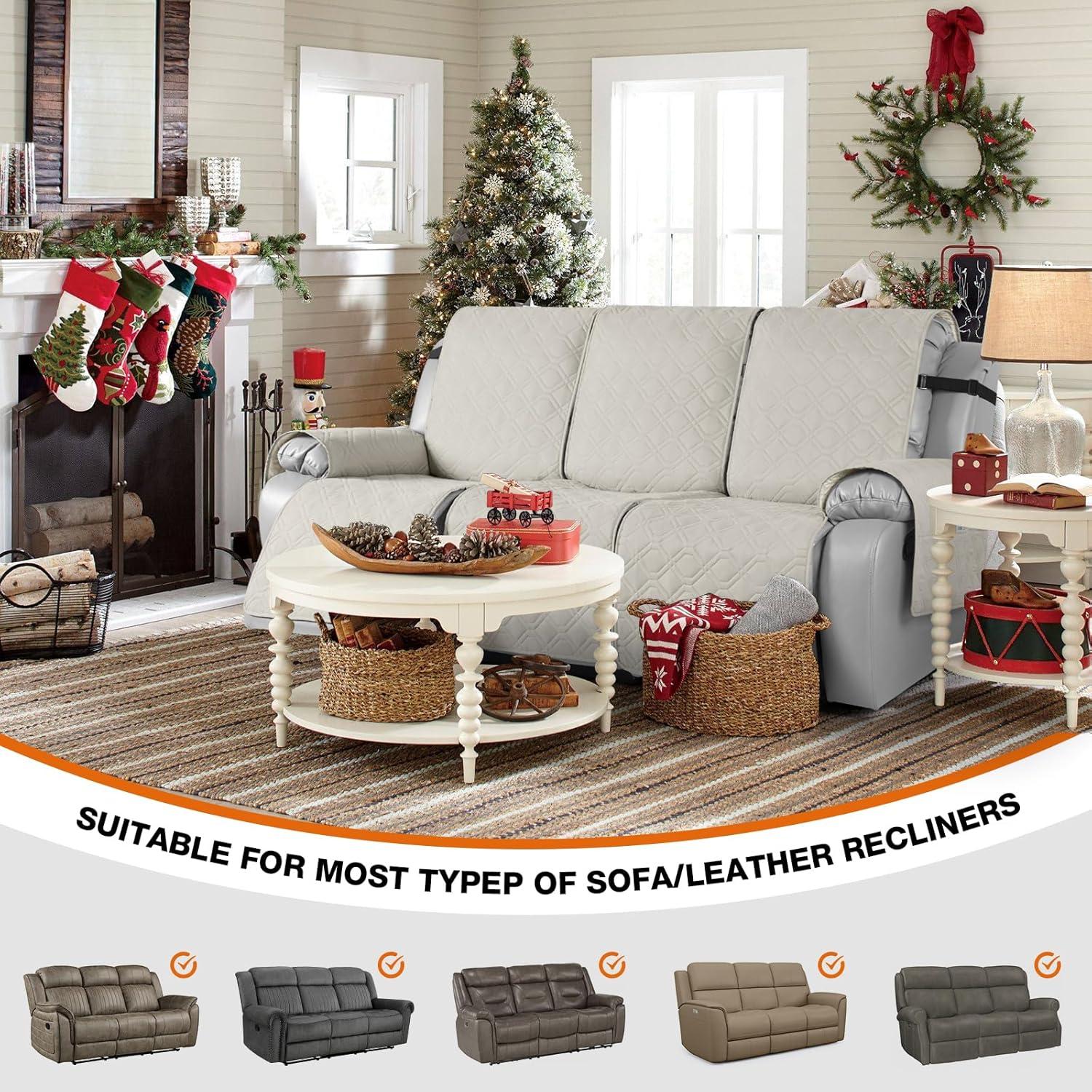 Funda Impermeable para Sofá Recliner VANSOFY 3 Plazas Beige