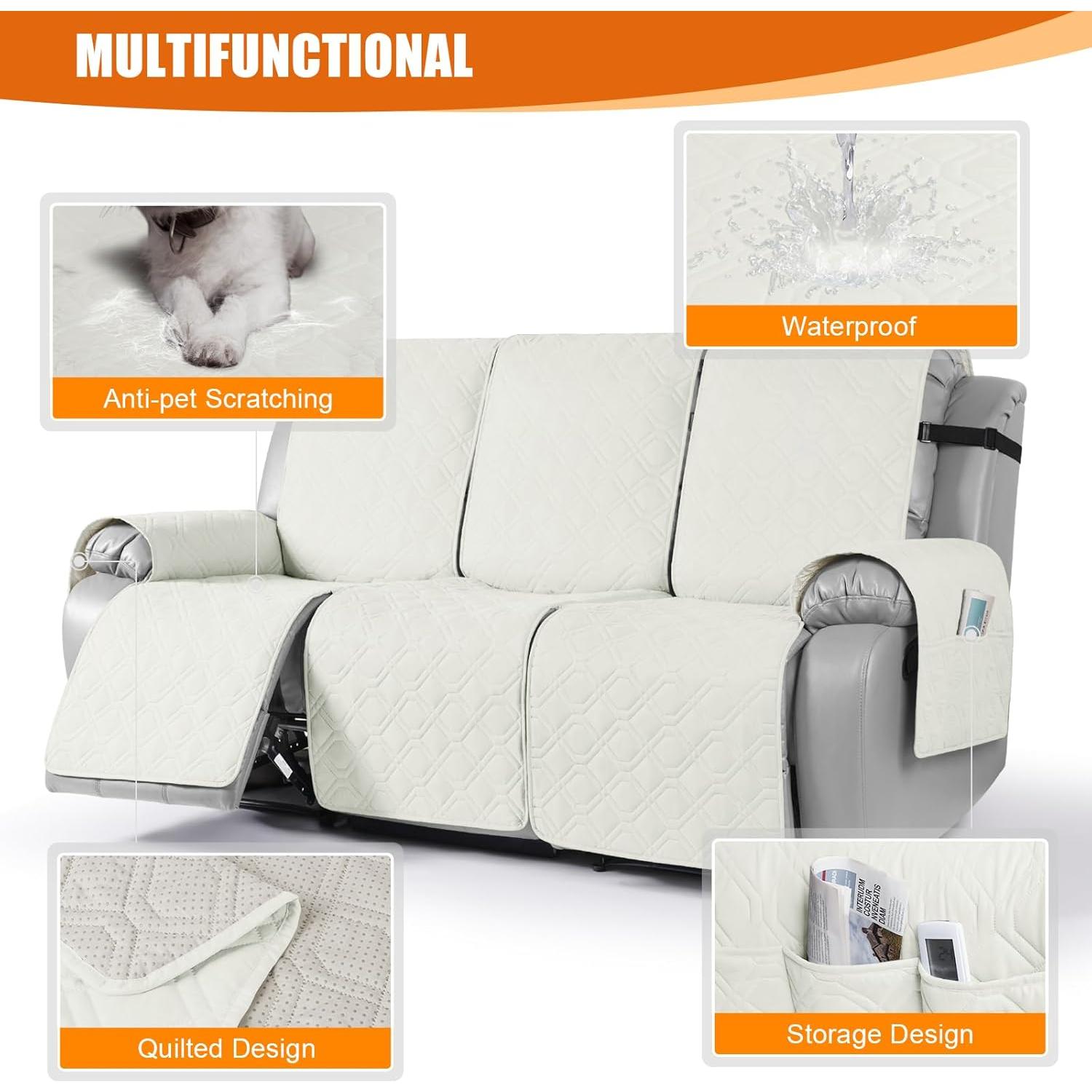 Funda Impermeable para Sofá Recliner VANSOFY 3 Plazas Antideslizante