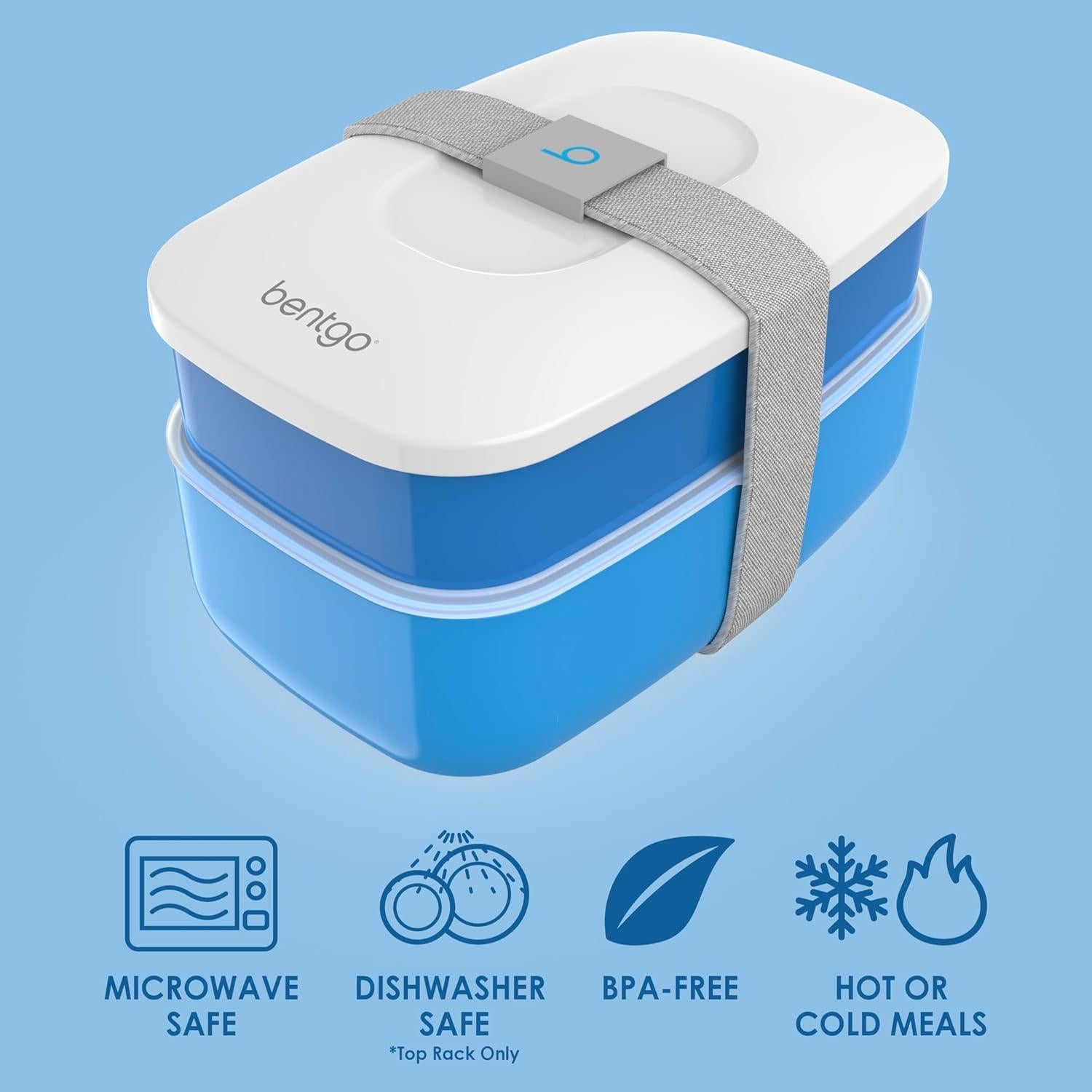 Bentgo Classic - Caja Bento Apilable 3 Compartimentos Azul