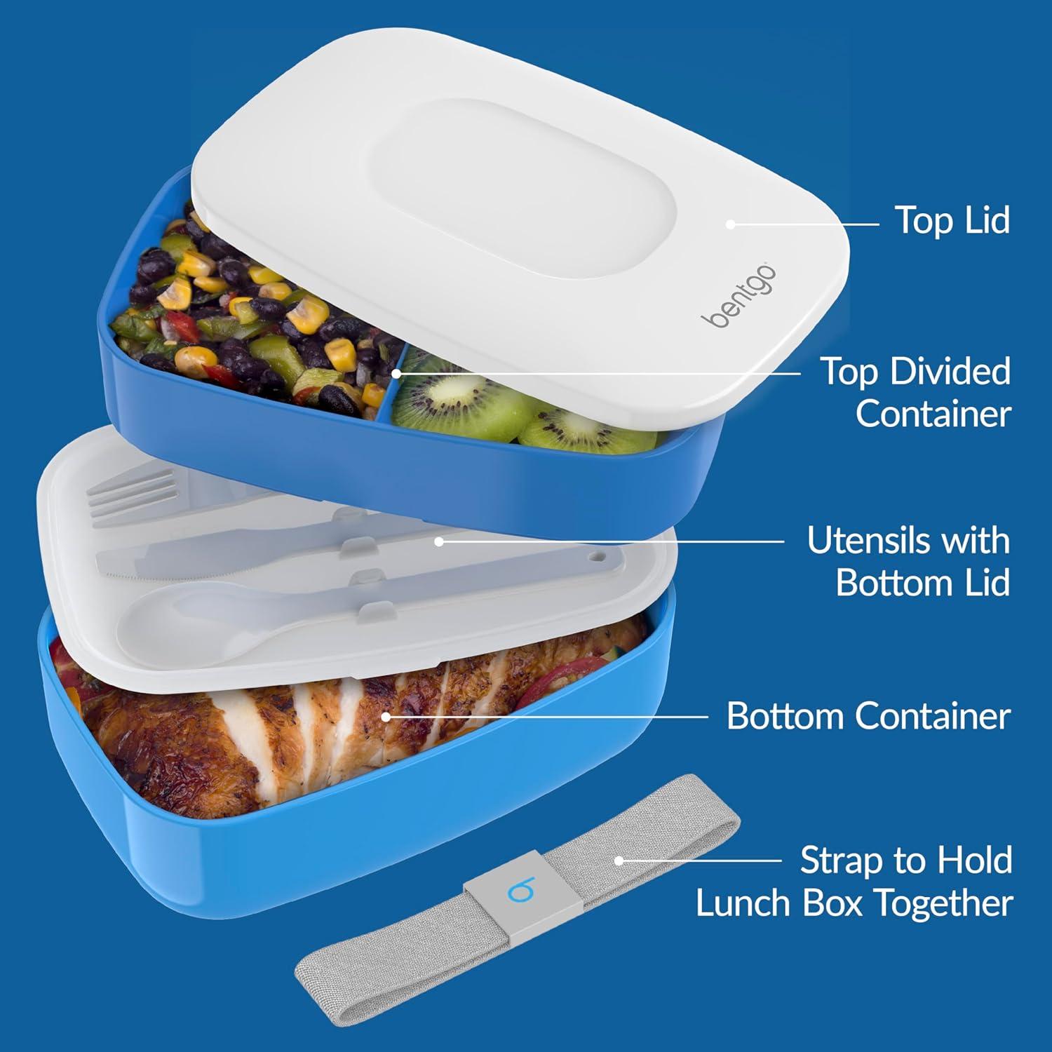 Bentgo Classic - Caja Bento Apilable 3 Compartimentos Azul