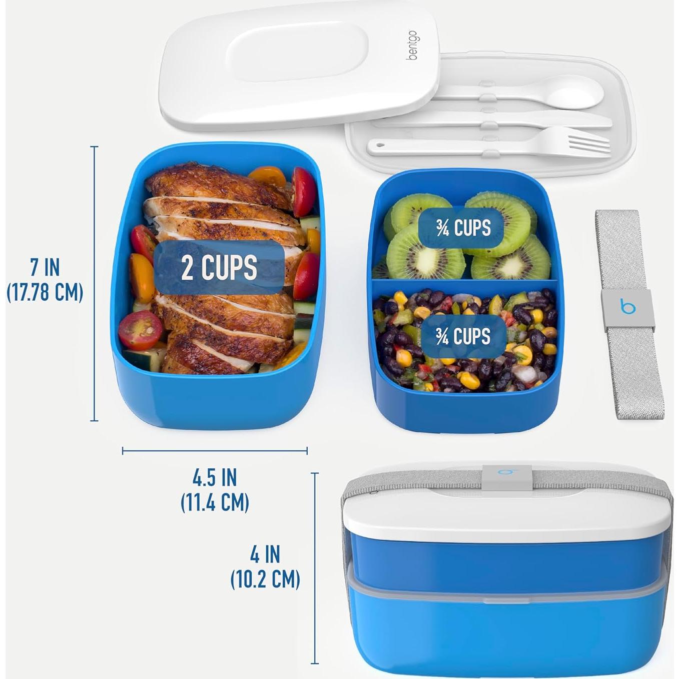 Bentgo Classic - Caja Bento Apilable 3 Compartimentos Azul