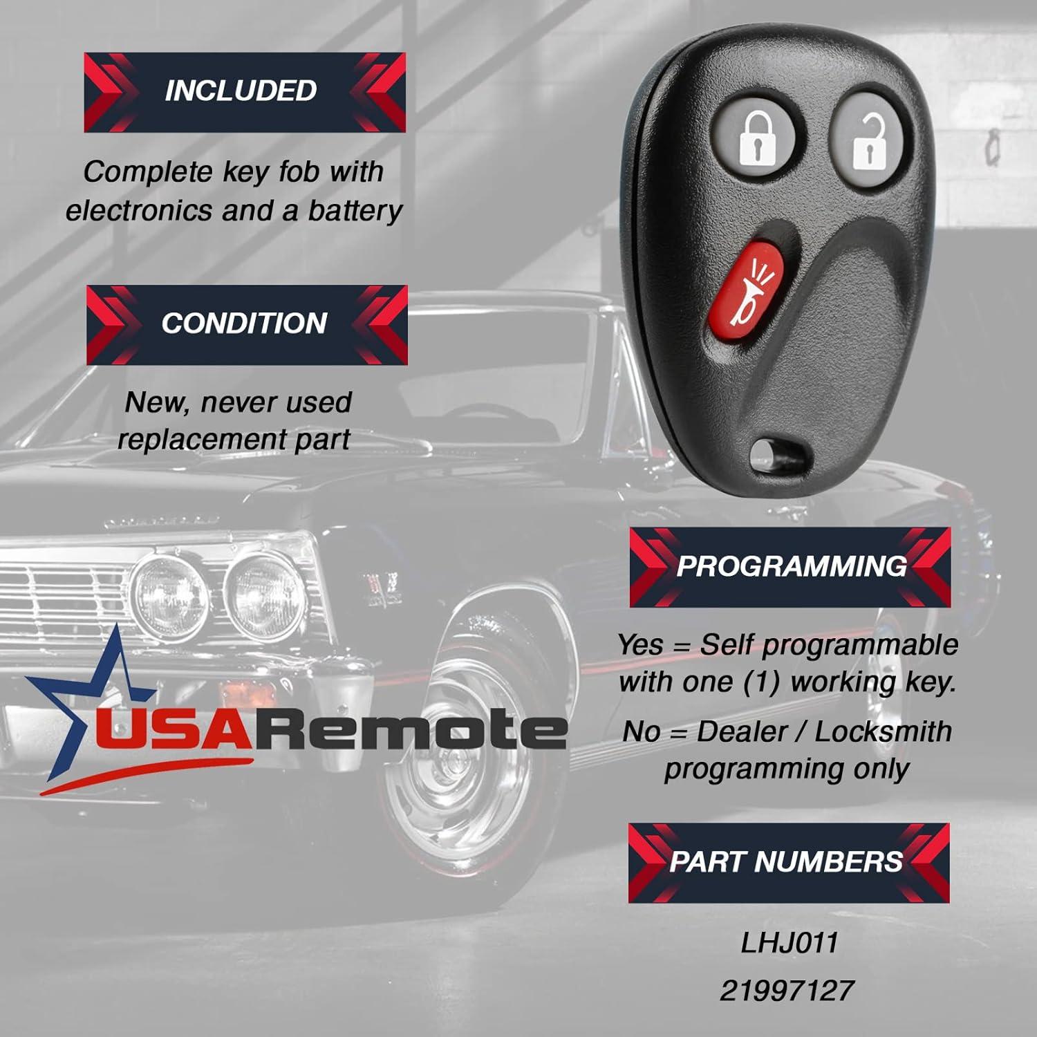 Control Remoto USARemote LHJ011 para Chevy y GMC 3 Botones