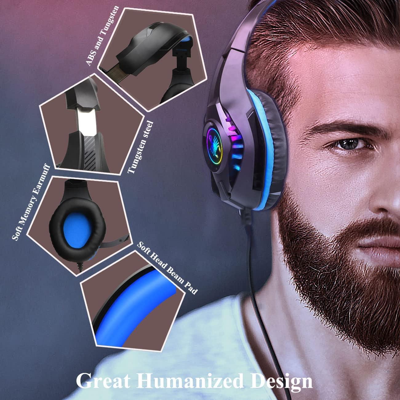 Auriculares Gaming YOUXU GM-1 Over Ear con Micrófono Azul